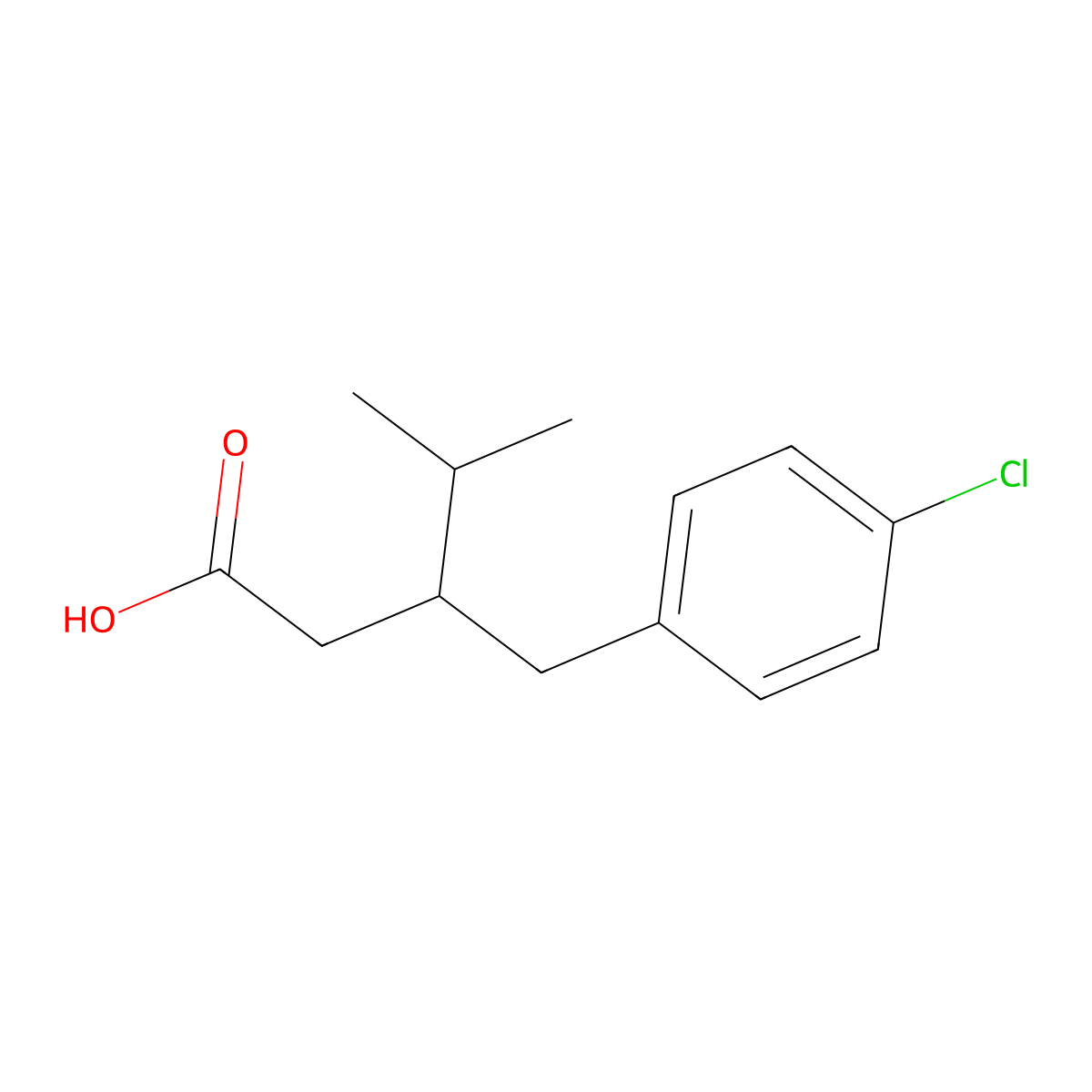 3-(4-Chlorobenzyl)-4-methylpentanoic acid molecular structure, CAS 1226038-97-6