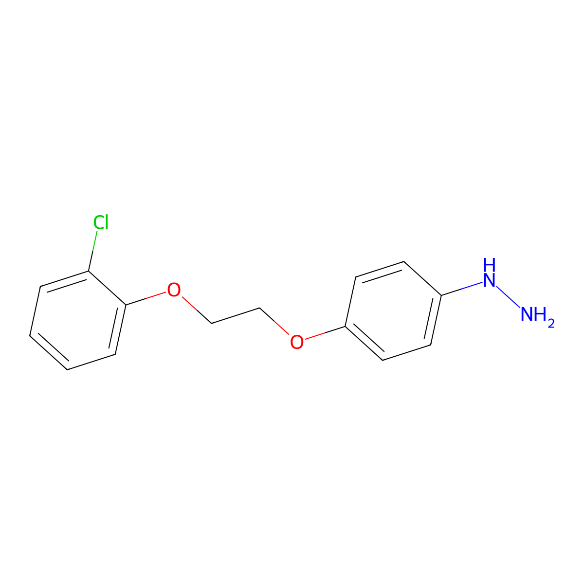 (4-(2-(2-Chlorophenoxy)ethoxy)phenyl)hydrazine molecular structure, CAS 1226045-67-5