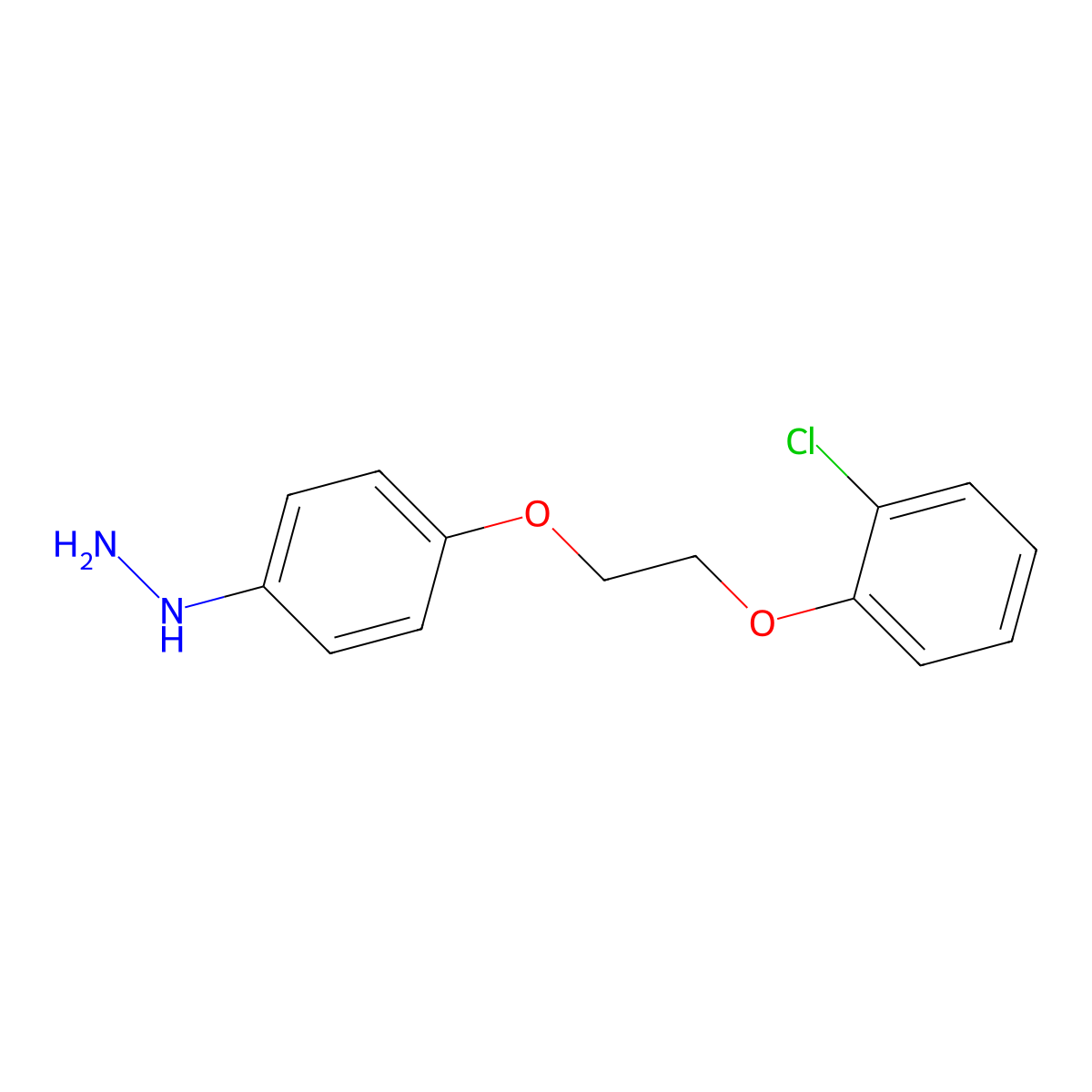 (4-(2-(2-Chlorophenoxy)ethoxy)phenyl)hydrazine molecular structure, CAS 1226045-67-5