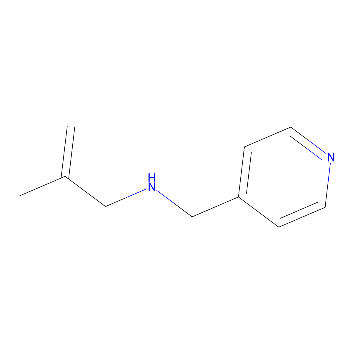 (2-Methylprop-2-en-1-yl)[(pyridin-4-yl)methyl]amine molecular structure, CAS 1226048-17-4