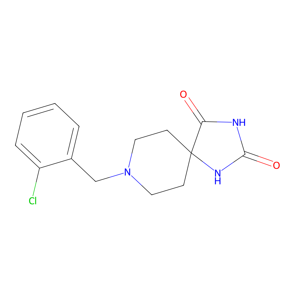 8-[(2-Chlorophenyl)methyl]-1,3,8-triazaspiro[4.5]decane-2,4-dione molecular structure, CAS 1226050-43-6