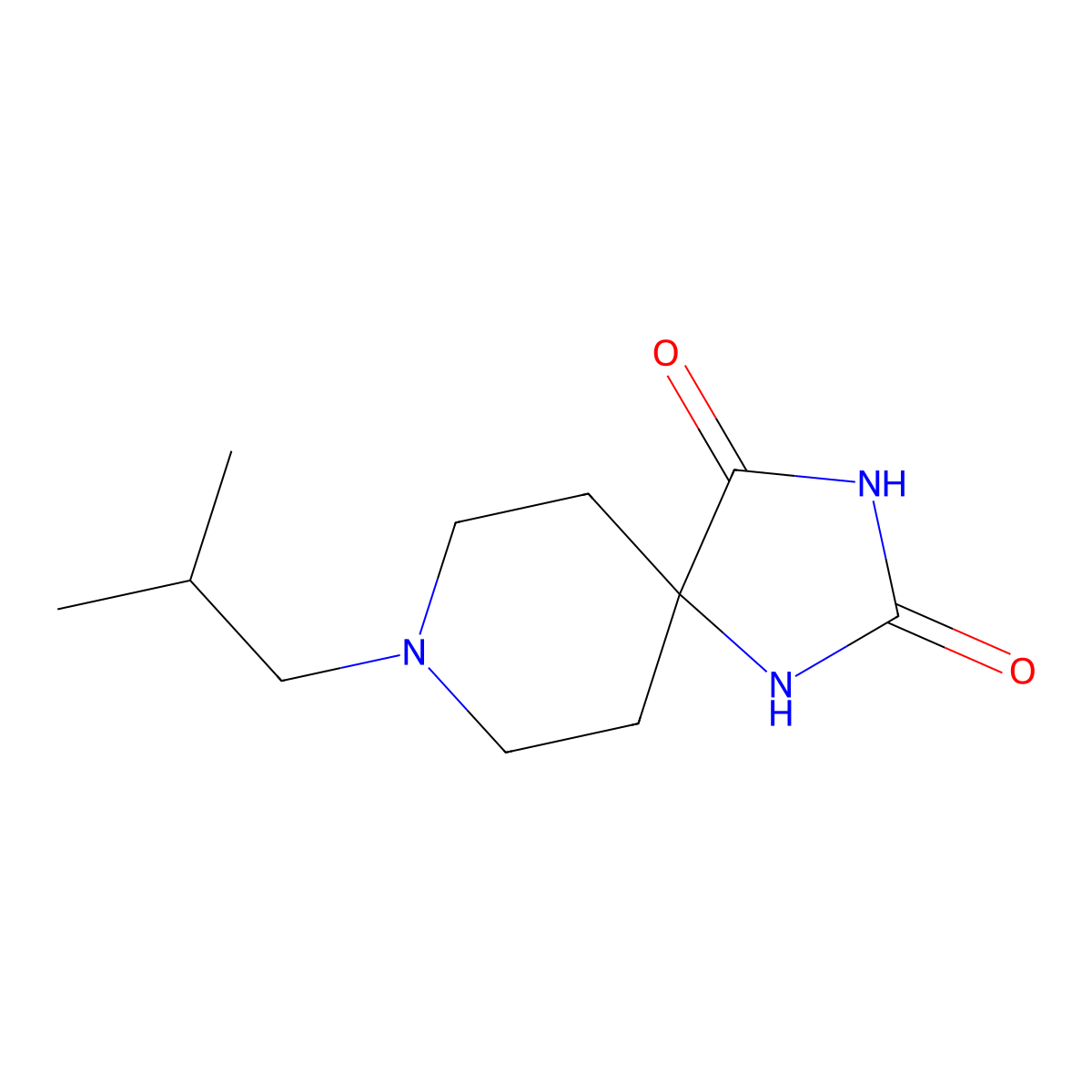 8-(2-Methylpropyl)-1,3,8-triazaspiro[4.5]decane-2,4-dione molecular structure, CAS 1226051-56-4