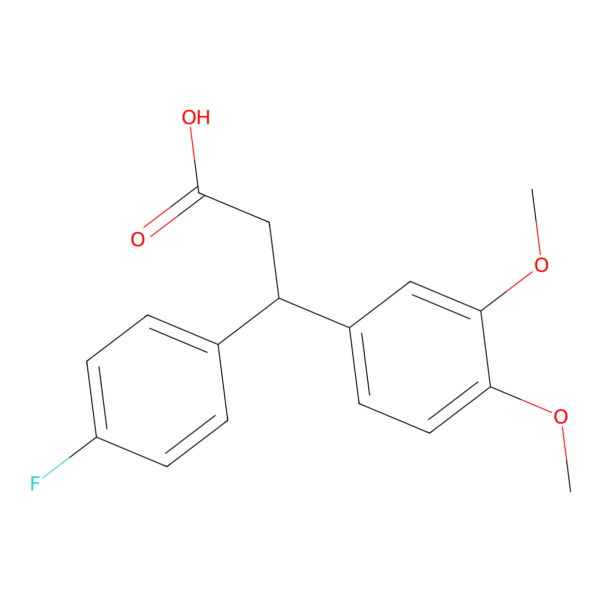 3-(3,4-Dimethoxyphenyl)-3-(4-fluorophenyl)propanoic acid molecular structure, CAS 1226051-86-0