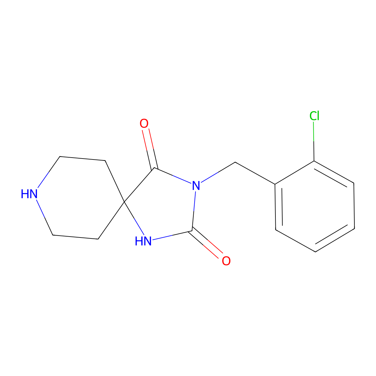 3-[(2-Chlorophenyl)methyl]-1,3,8-triazaspiro[4.5]decane-2,4-dione molecular structure, CAS 1226052-78-3