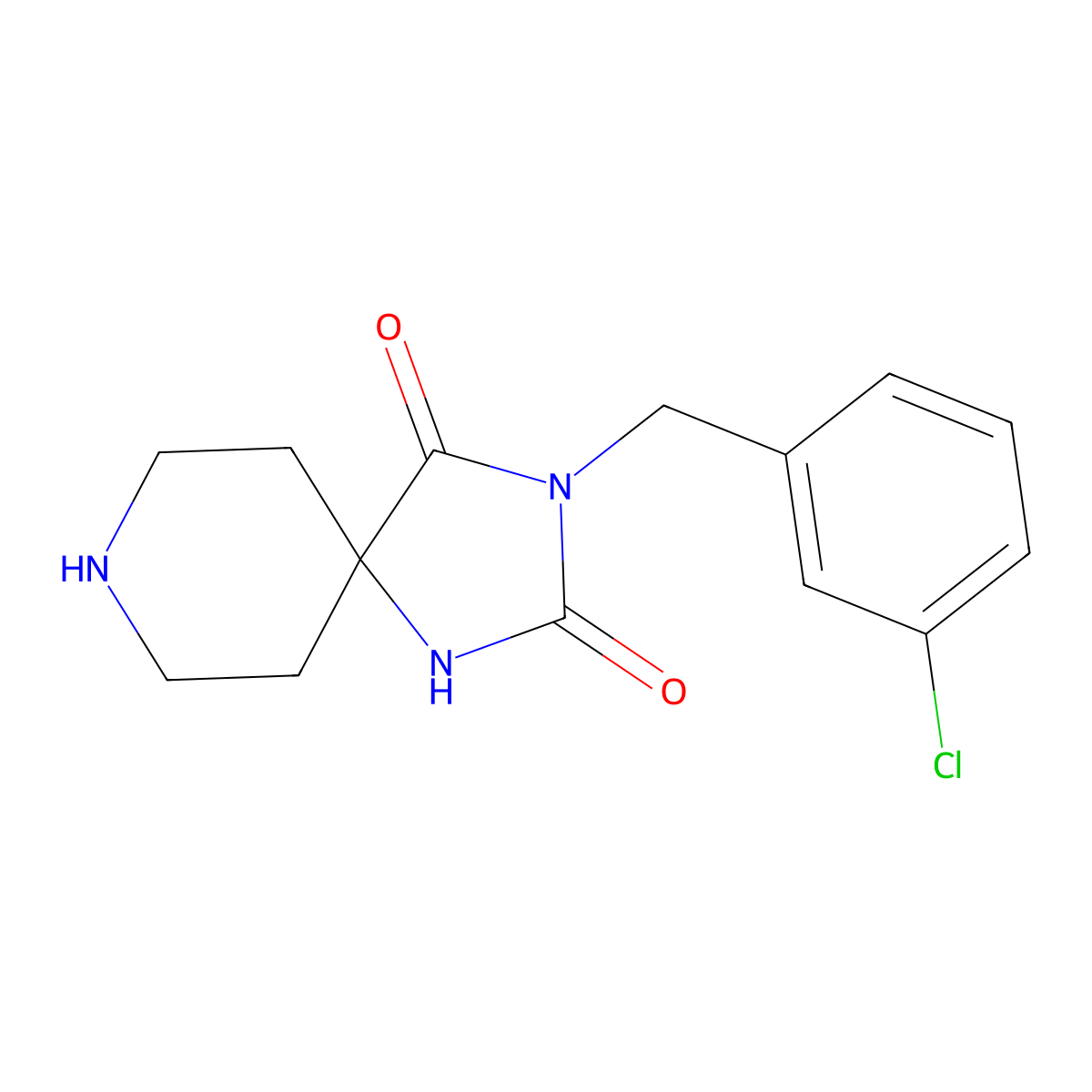 3-[(3-Chlorophenyl)methyl]-1,3,8-triazaspiro[4.5]decane-2,4-dione molecular structure, CAS 1226053-41-3