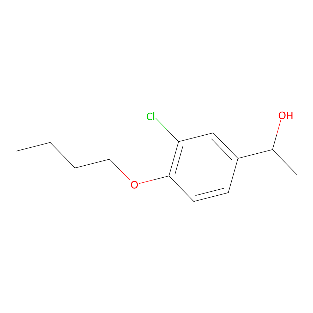 1-(4-Butoxy-3-chlorophenyl)ethanol molecular structure, CAS 1226059-83-1