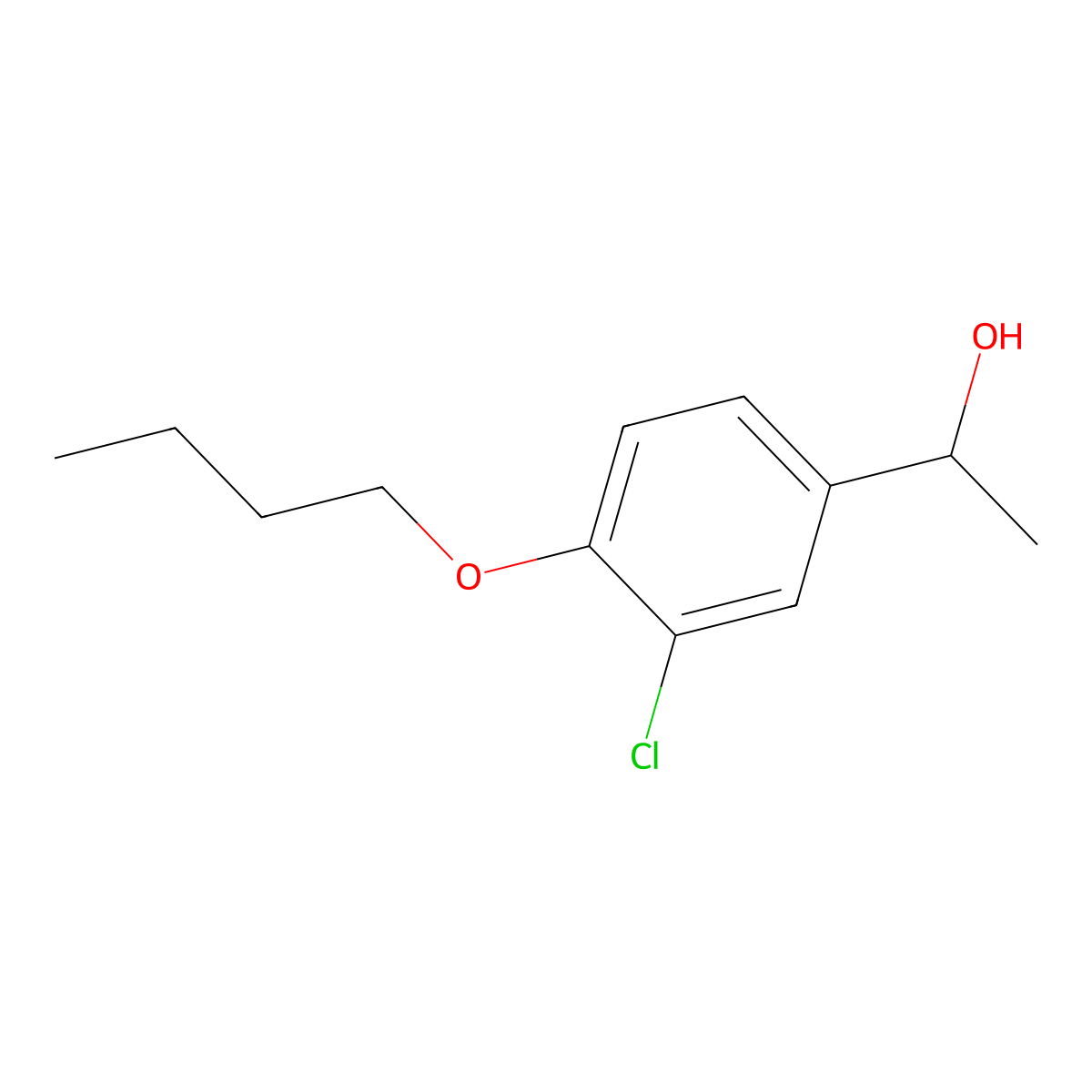 1-(4-Butoxy-3-chlorophenyl)ethanol molecular structure, CAS 1226059-83-1