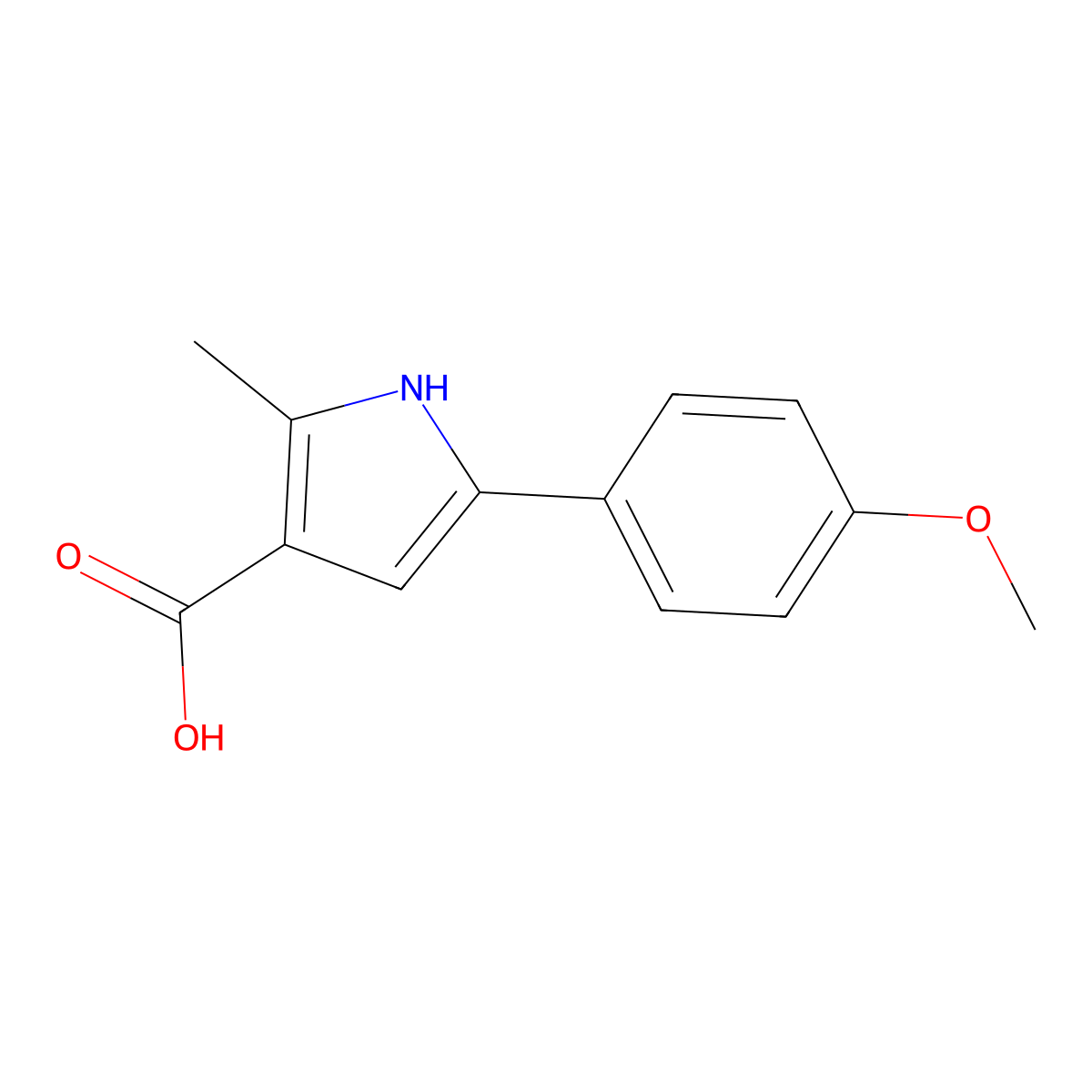 5-(4-Methoxyphenyl)-2-methyl-1H-pyrrole-3-carboxylic acid molecular structure, CAS 1226059-85-3