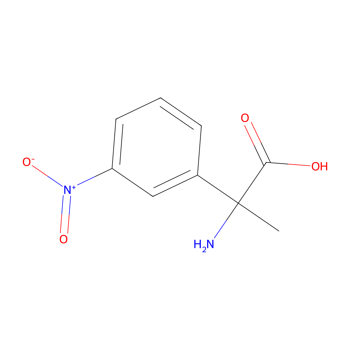 2-Amino-2-(3-nitrophenyl)propanoic acid molecular structure, CAS 1226060-08-7