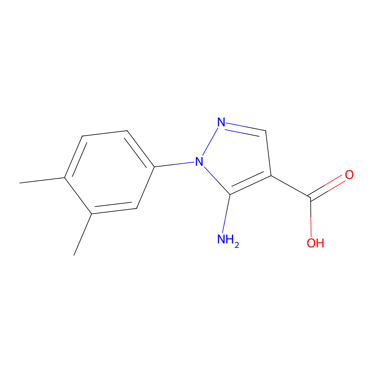 5-Amino-1-(3,4-dimethylphenyl)-1h-pyrazole-4-carboxylic acid molecular structure, CAS 1226060-12-3