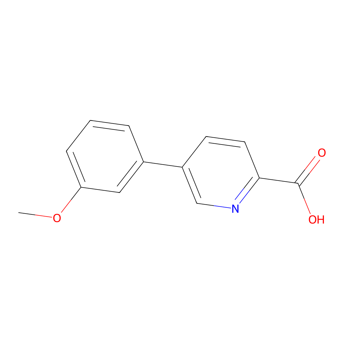 5-(3-Methoxyphenyl)picolinic acid molecular structure, CAS 1226060-19-0