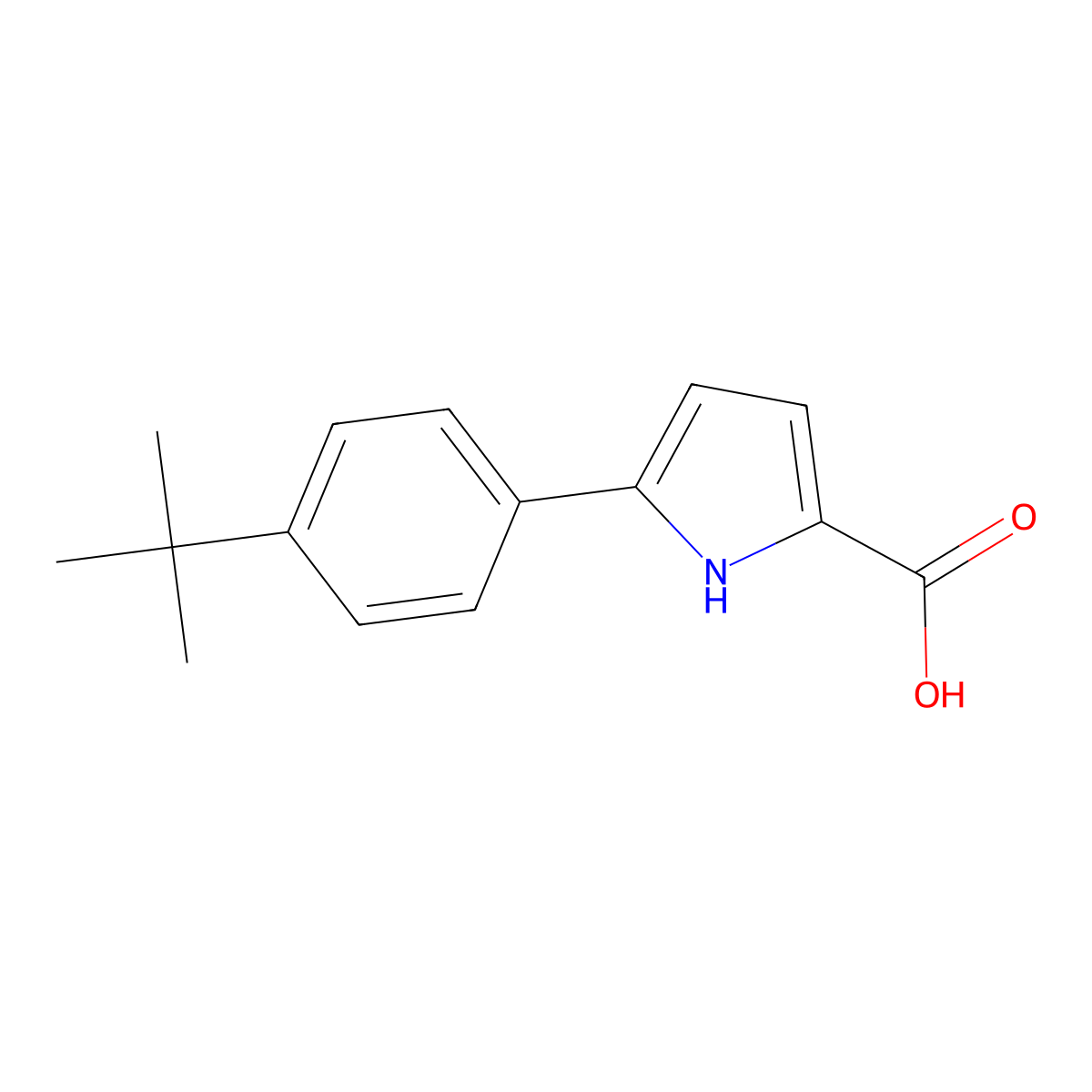 5-(4-(tert-Butyl)phenyl)-1H-pyrrole-2-carboxylic acid molecular structure, CAS 1226064-61-4