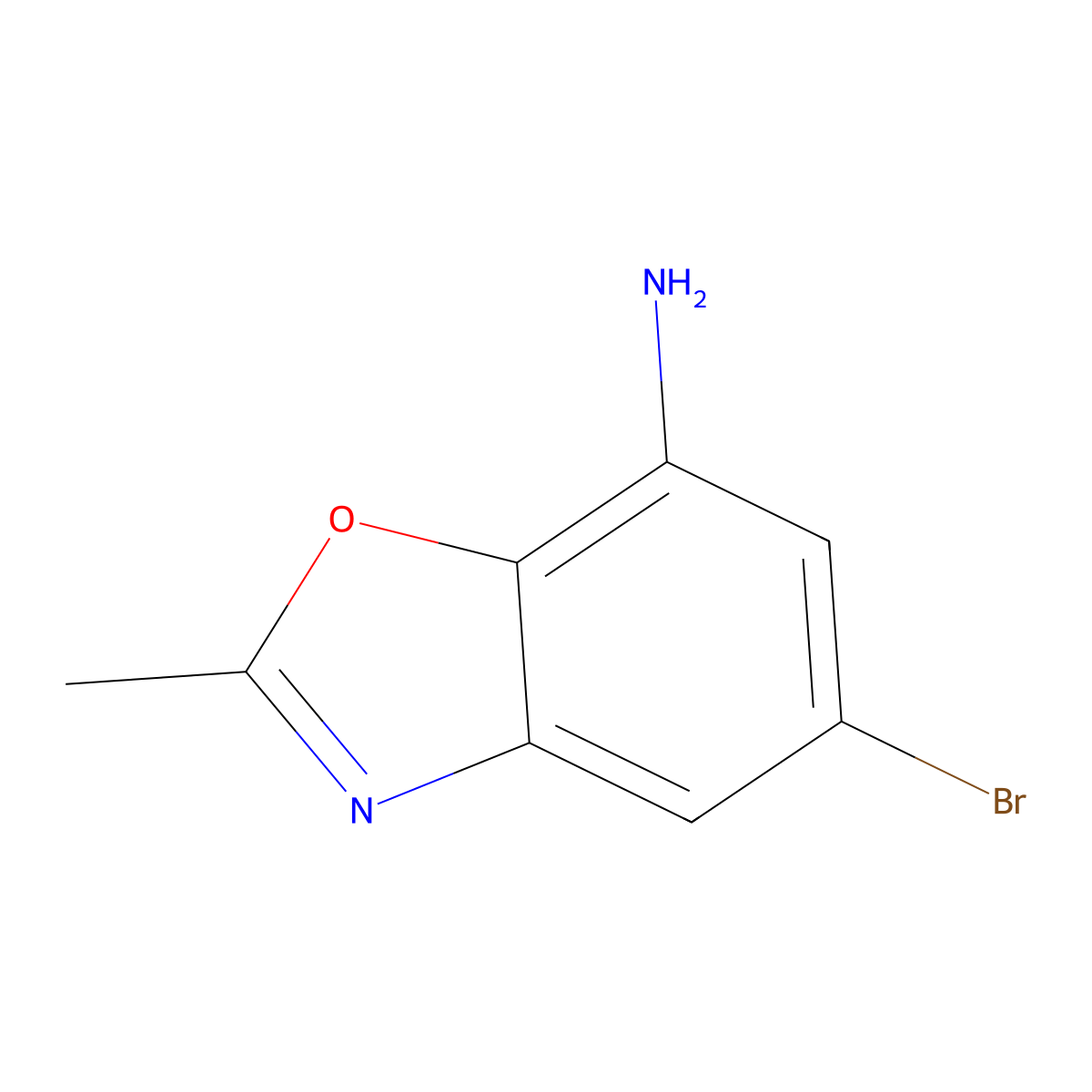5-Bromo-2-methyl-1,3-benzoxazol-7-amine molecular structure, CAS 1226067-50-0