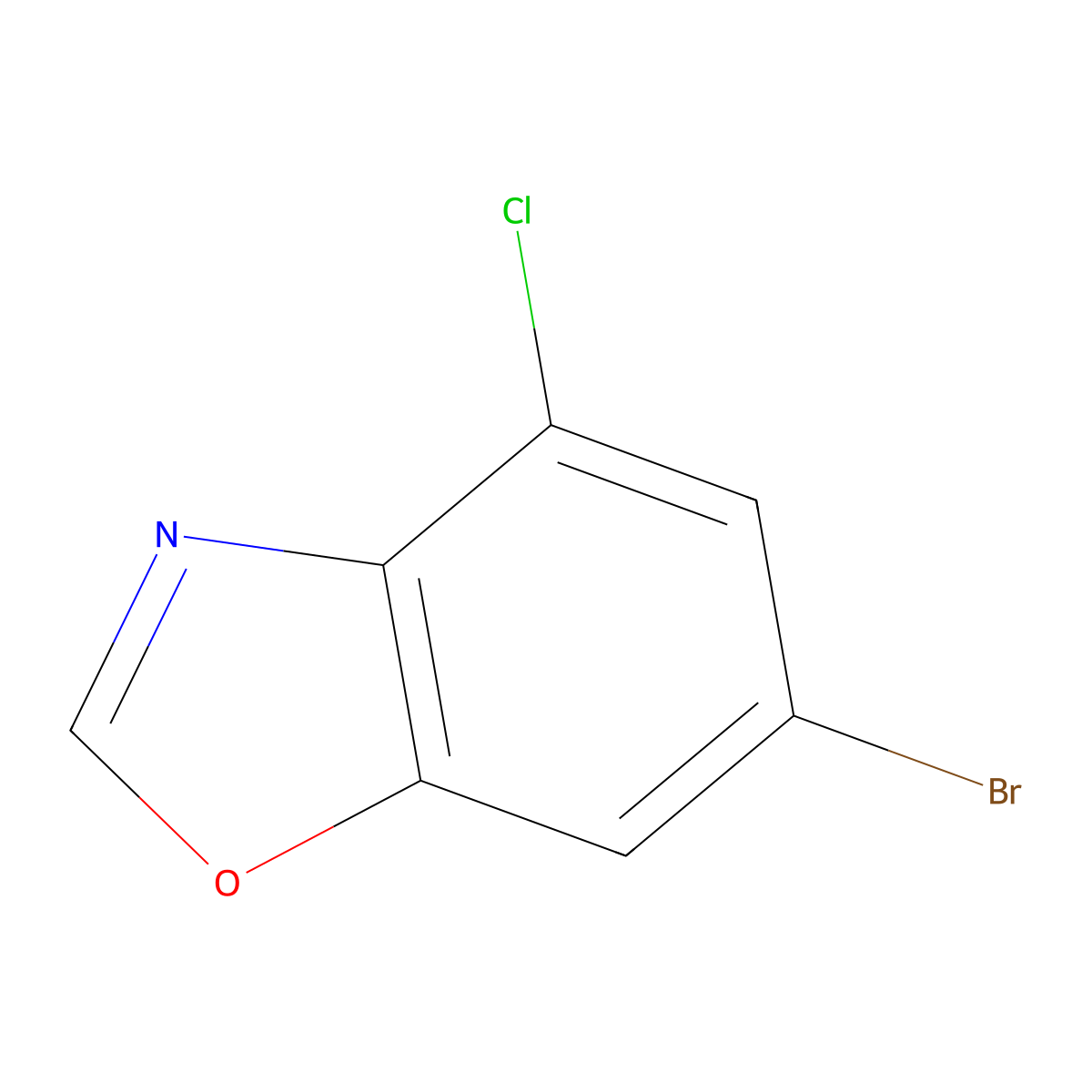6-Bromo-4-chloro-1,3-benzoxazole molecular structure, CAS 1226067-99-7