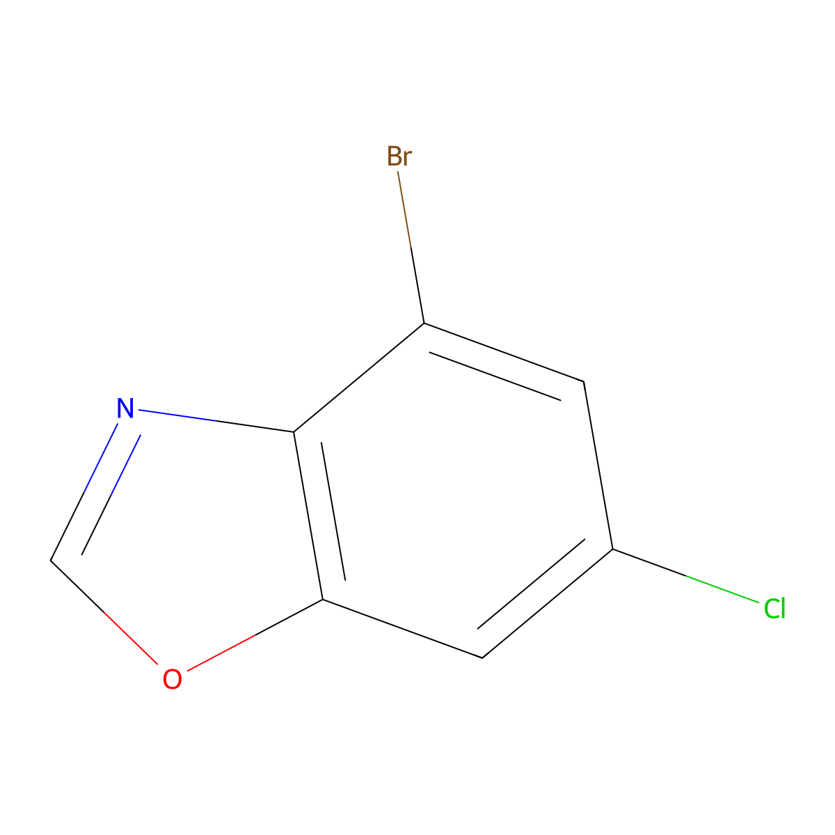 4-Bromo-6-chloro-1,3-benzoxazole molecular structure, CAS 1226068-22-9