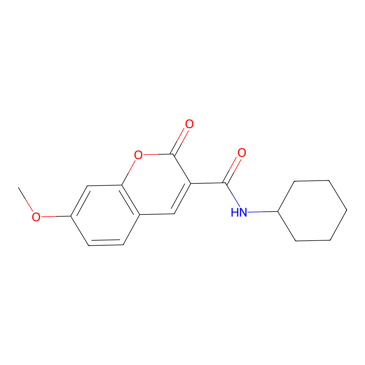 N-cyclohexyl-7-methoxy-2-oxochromene-3-carboxamide molecular structure, CAS 122607-22-1