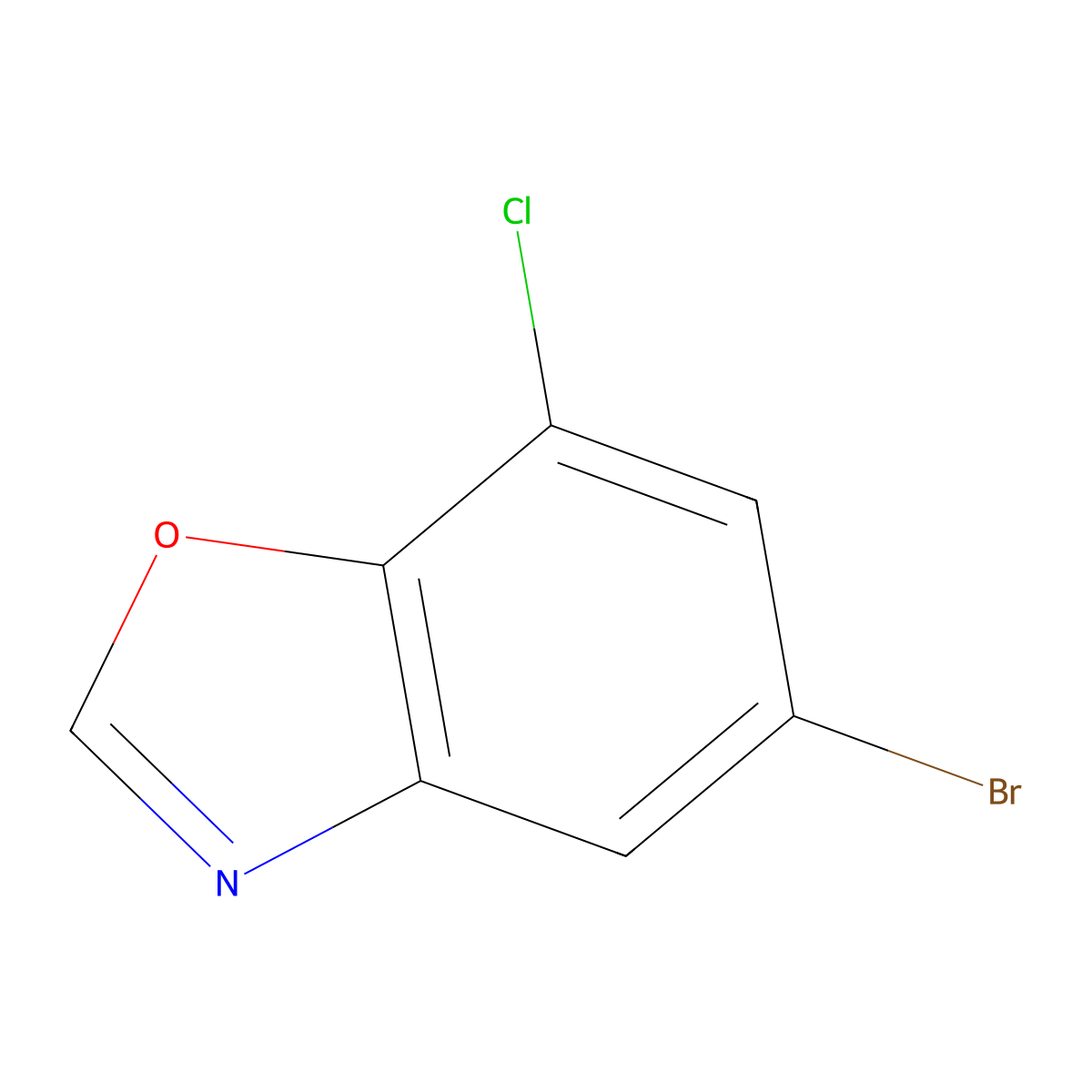 5-Bromo-7-chloro-1,3-benzoxazole molecular structure, CAS 1226072-26-9