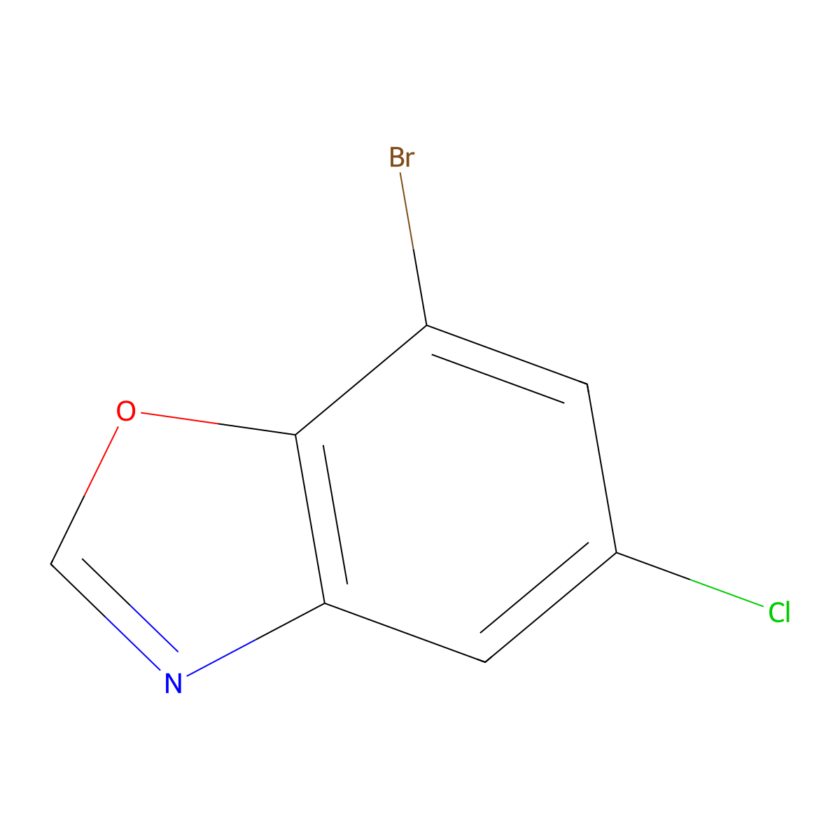 7-Bromo-5-chloro-1,3-benzoxazole molecular structure, CAS 1226072-54-3