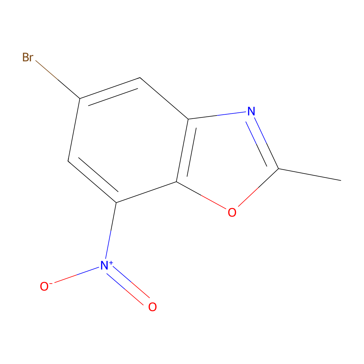 5-Bromo-2-methyl-7-nitro-1,3-benzoxazole molecular structure, CAS 1226072-60-1