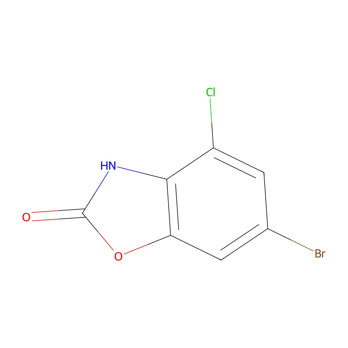 6-Bromo-4-chloro-2,3-dihydro-1,3-benzoxazol-2-one molecular structure, CAS 1226072-99-6