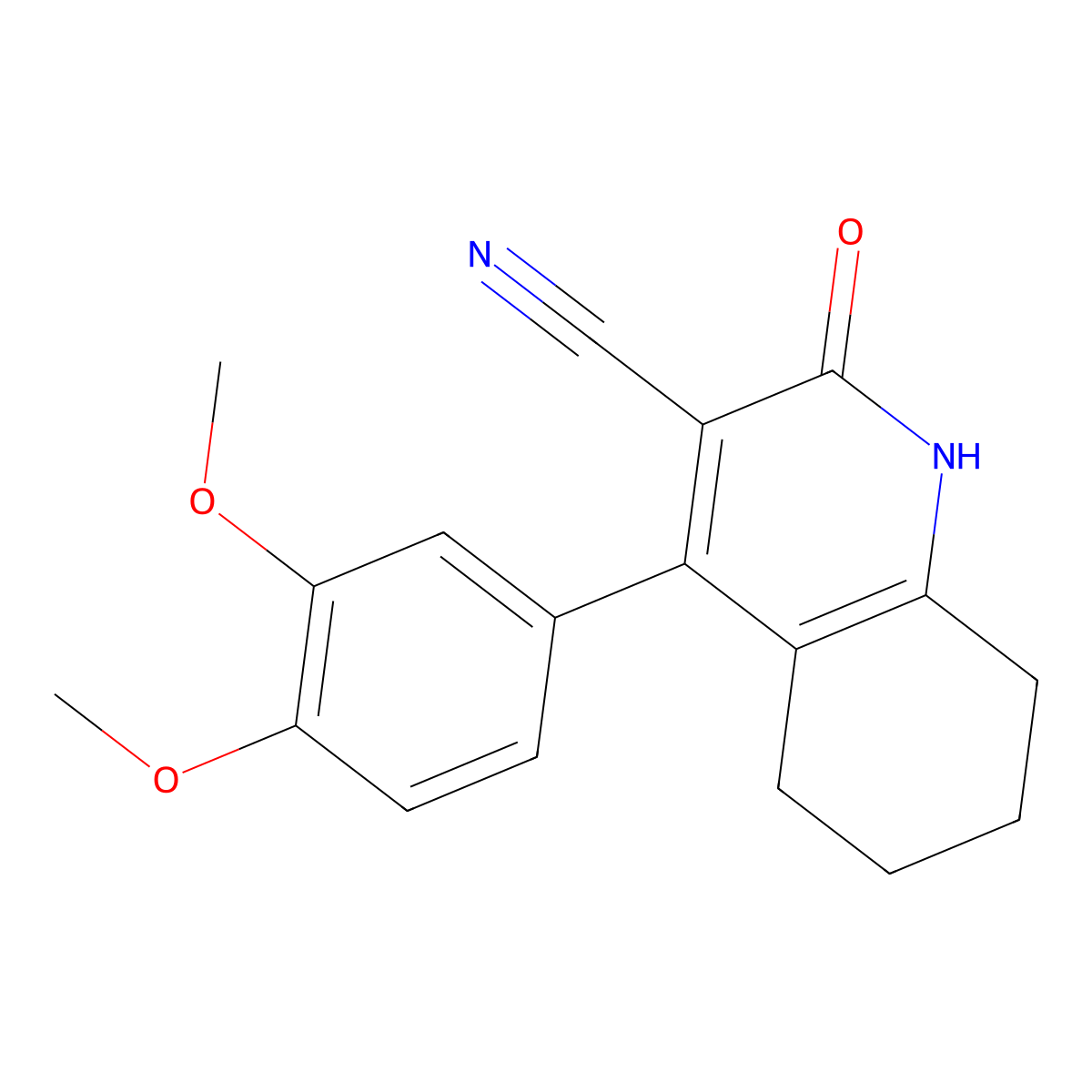 4-(3,4-Dimethoxyphenyl)-2-oxo-1,2,5,6,7,8-hexahydroquinoline-3-carbonitrile molecular structure, CAS 1226074-84-5