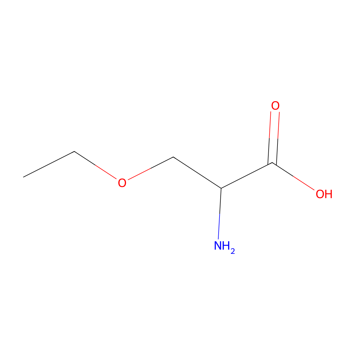 2-Amino-3-ethoxypropanoic acid molecular structure, CAS 122608-84-8