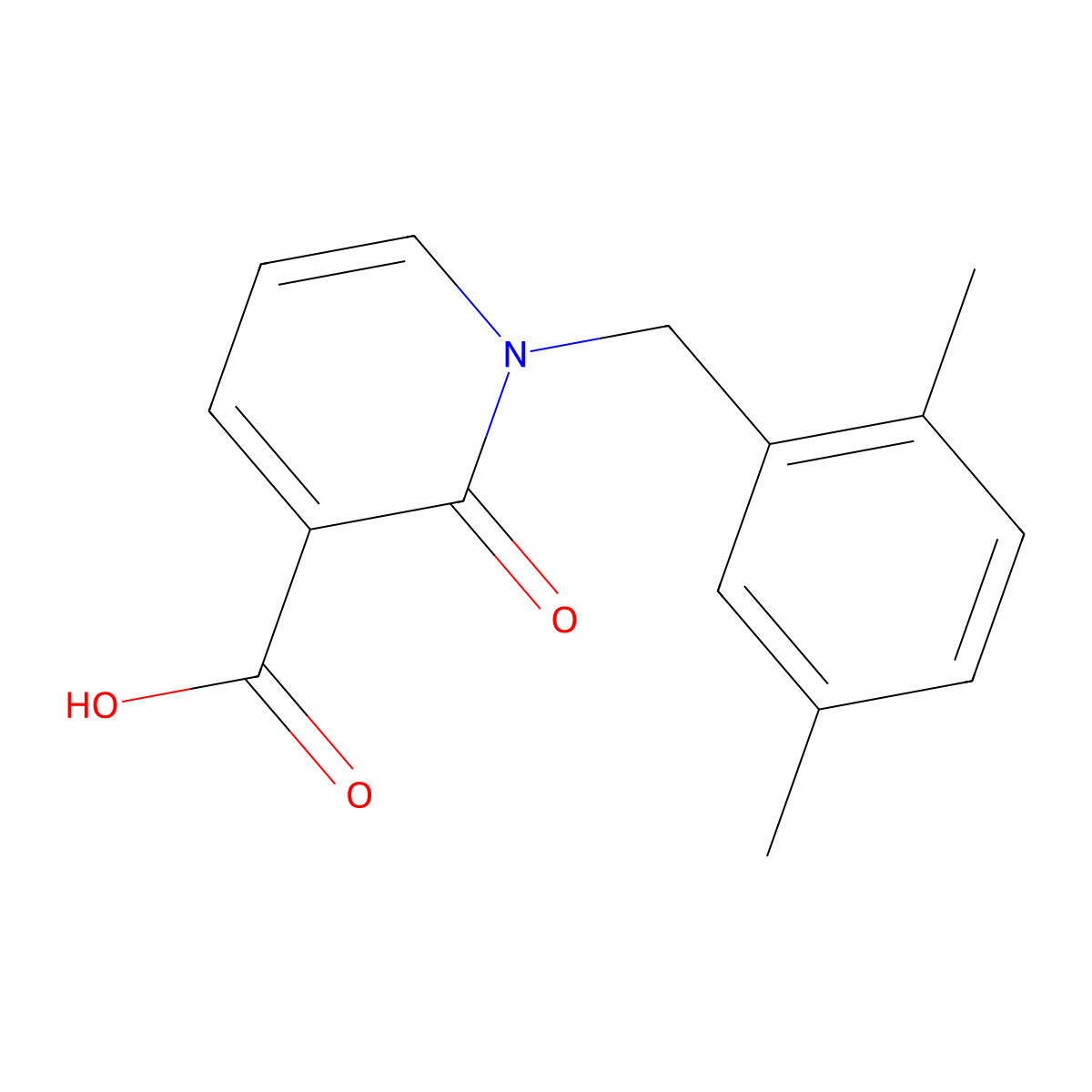 1-(2,5-Dimethylbenzyl)-2-oxo-1,2-dihydropyridine-3-carboxylic acid molecular structure, CAS 1226083-15-3