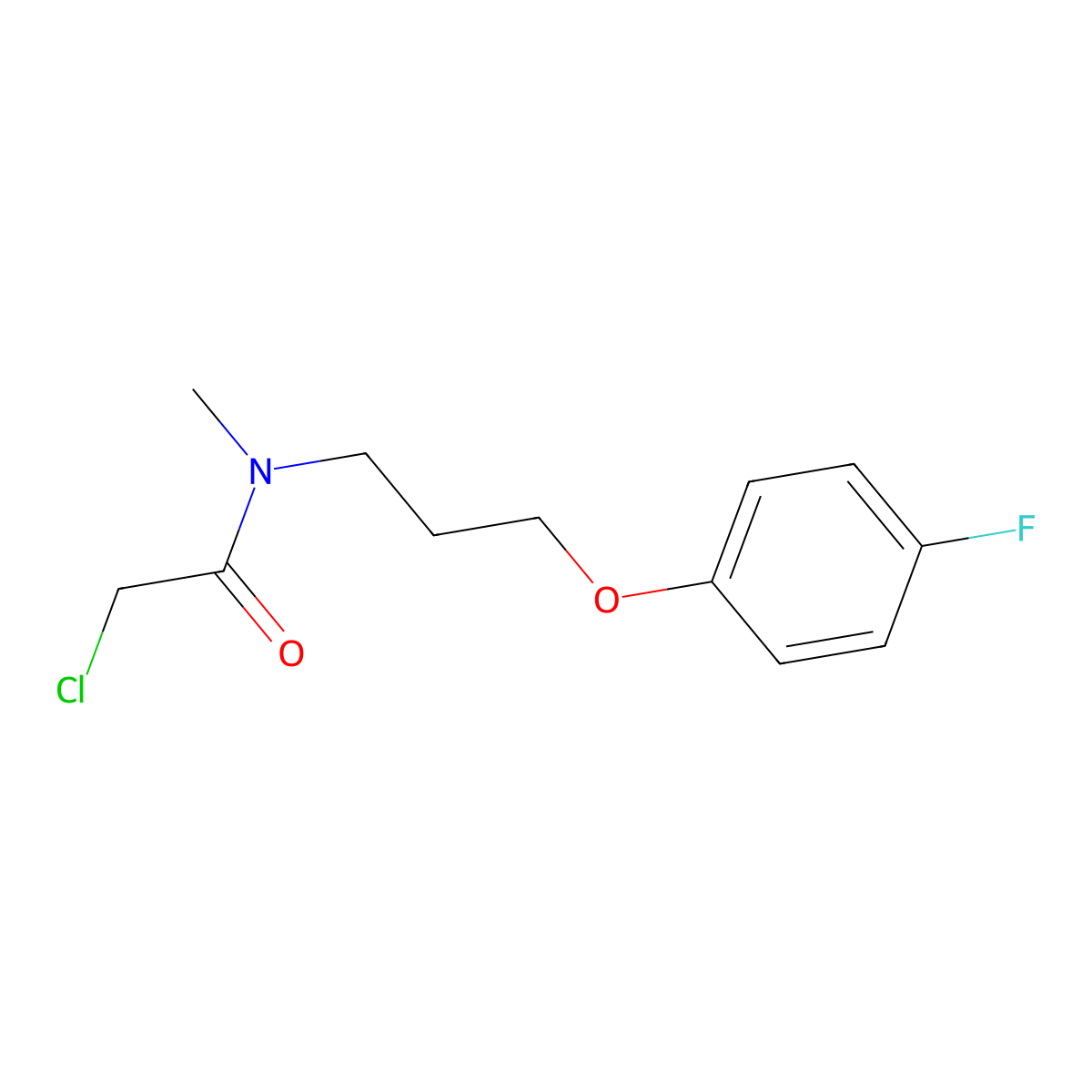 2-chloro-N-[3-(4-fluorophenoxy)propyl]-N-methylacetamide molecular structure, CAS 1226093-15-7