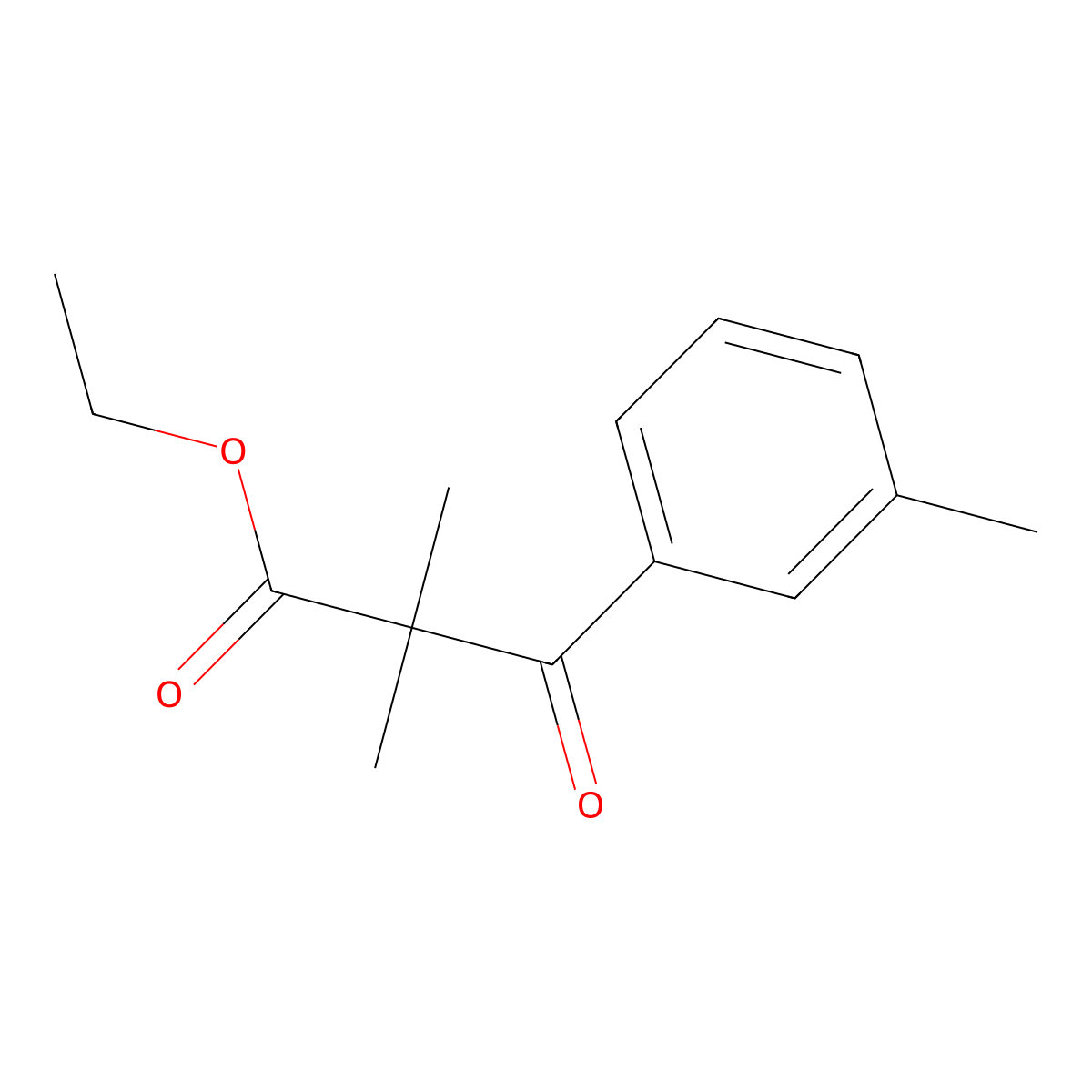 Ethyl 2,2-dimethyl-3-oxo-3-(m-tolyl)propanoate molecular structure, CAS 1226097-46-6