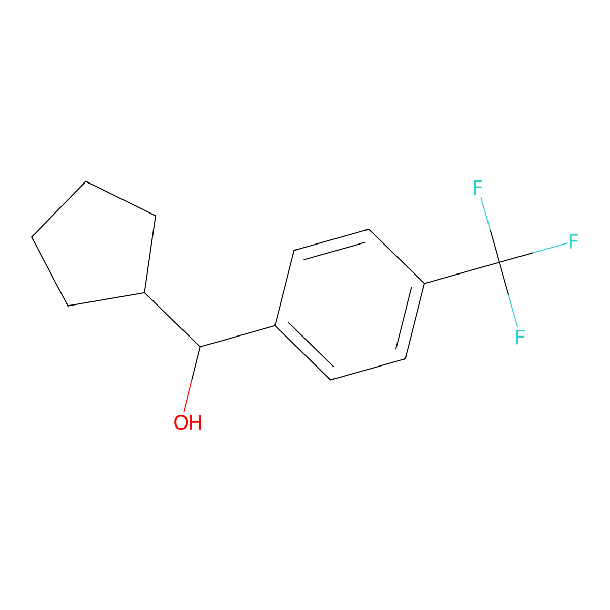Cyclopentyl [4-(trifluoromethyl)phenyl]methanol molecular structure, CAS 1226099-03-1