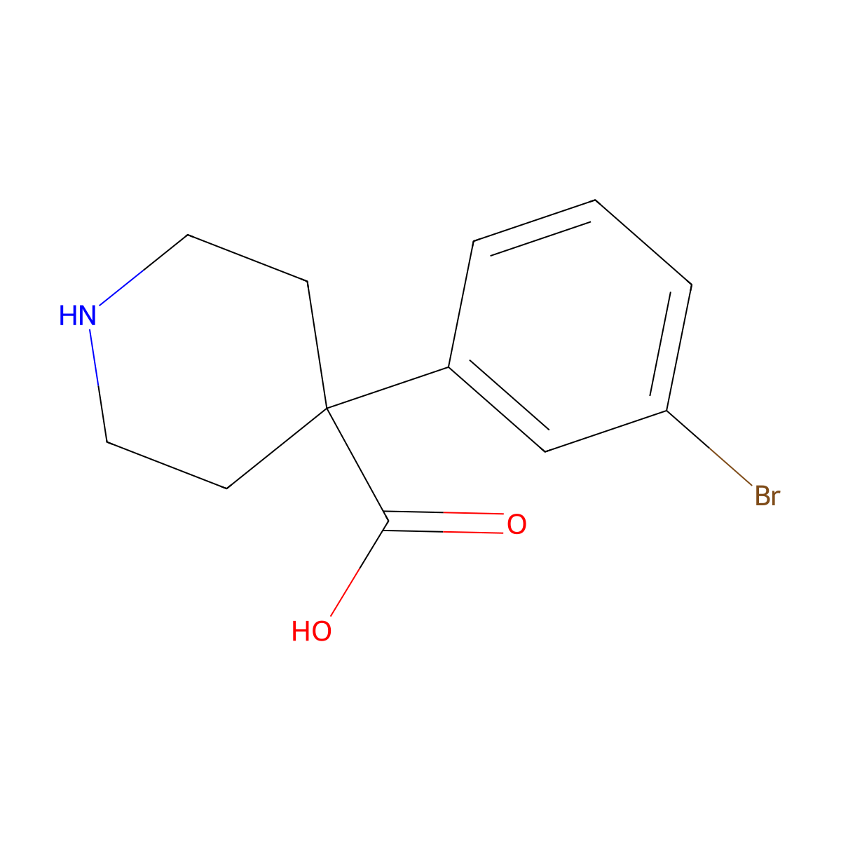 4-(3-Bromophenyl)piperidine-4-carboxylic acid molecular structure, CAS 1226105-45-8