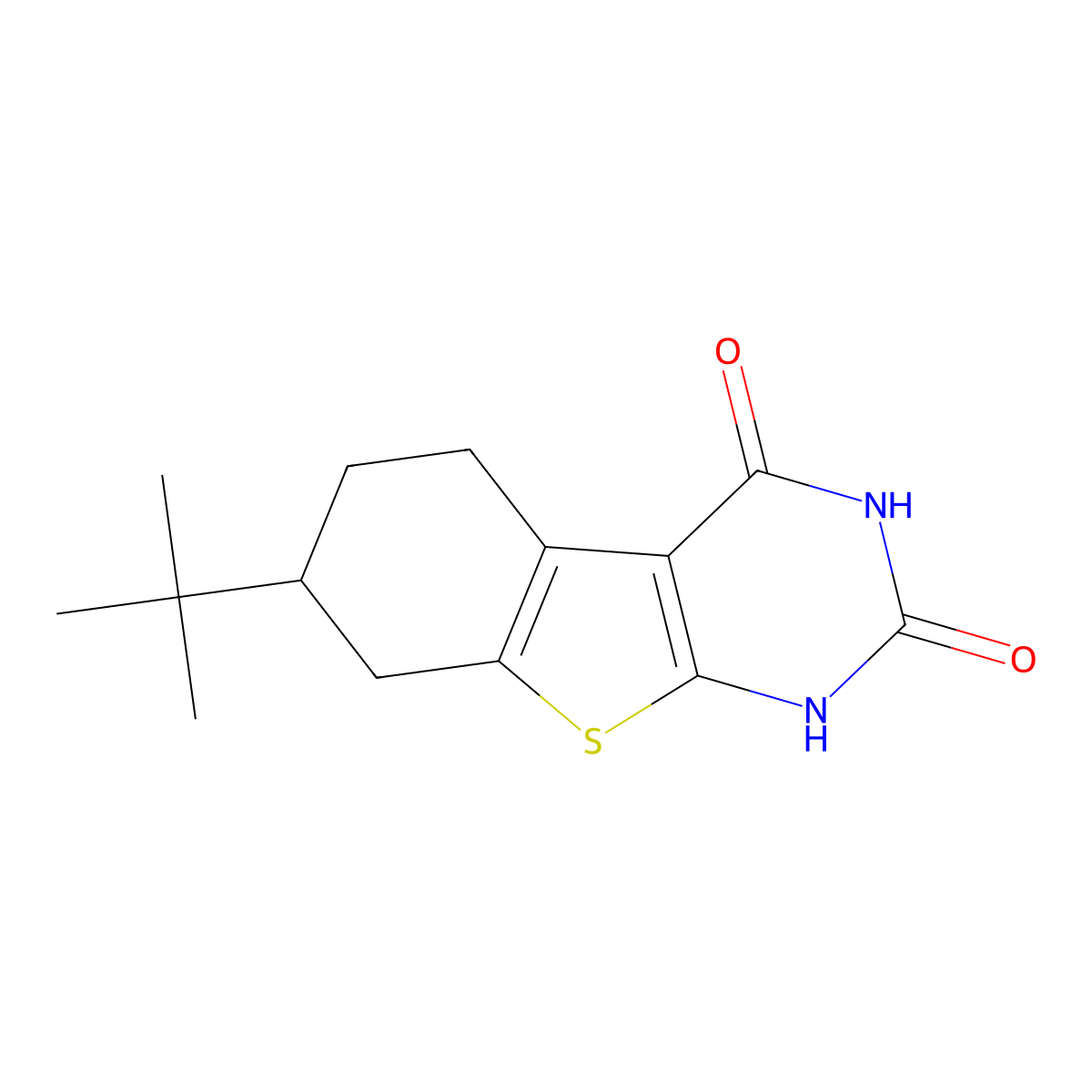 7-tert-Butyl-1,2,3,4,5,6,7,8-octahydrobenzothieno[2,3-d]pyrimidine-2,4-dione molecular structure, CAS 1226107-10-3