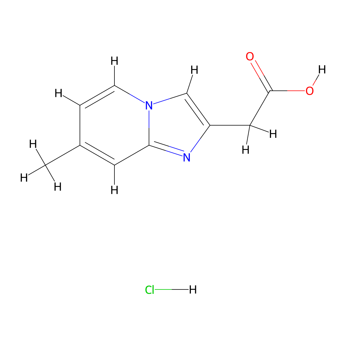 (7-Methyl-imidazo[1,2-a]pyridin-2-yl)acetic acid Hydrochloride molecular structure, CAS 1226112-09-9