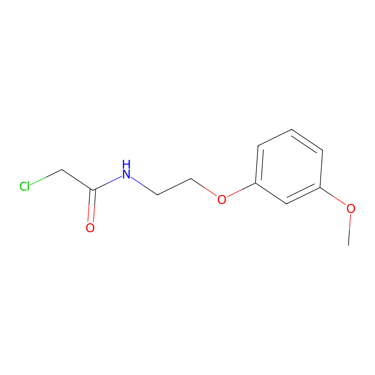 2-chloro-N-[2-(3-methoxyphenoxy)ethyl]acetamide molecular structure, CAS 1226115-30-5
