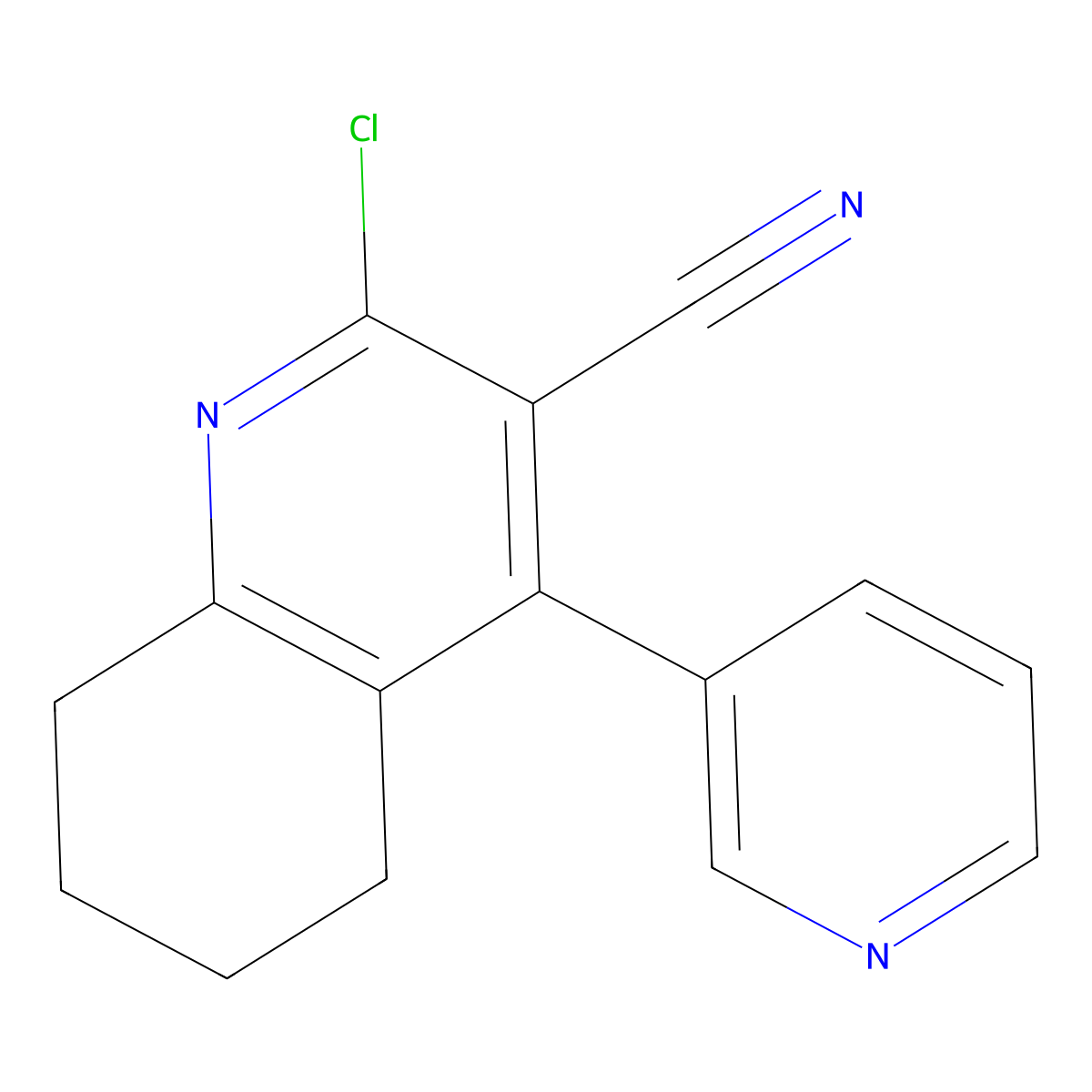 2-Chloro-4-(pyridin-3-yl)-5,6,7,8-tetrahydroquinoline-3-carbonitrile molecular structure, CAS 1226115-52-1