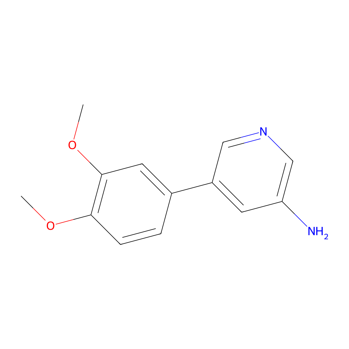 5-(3,4-Dimethoxyphenyl)-3-pyridinamine molecular structure, CAS 1226117-18-5