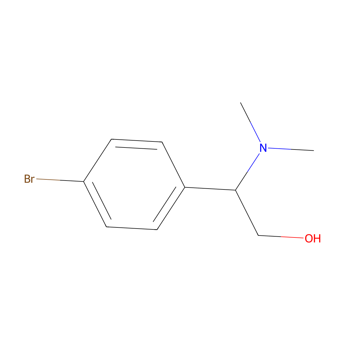 2-(4-Bromophenyl)-2-(dimethylamino)ethanol molecular structure, CAS 1226119-16-9