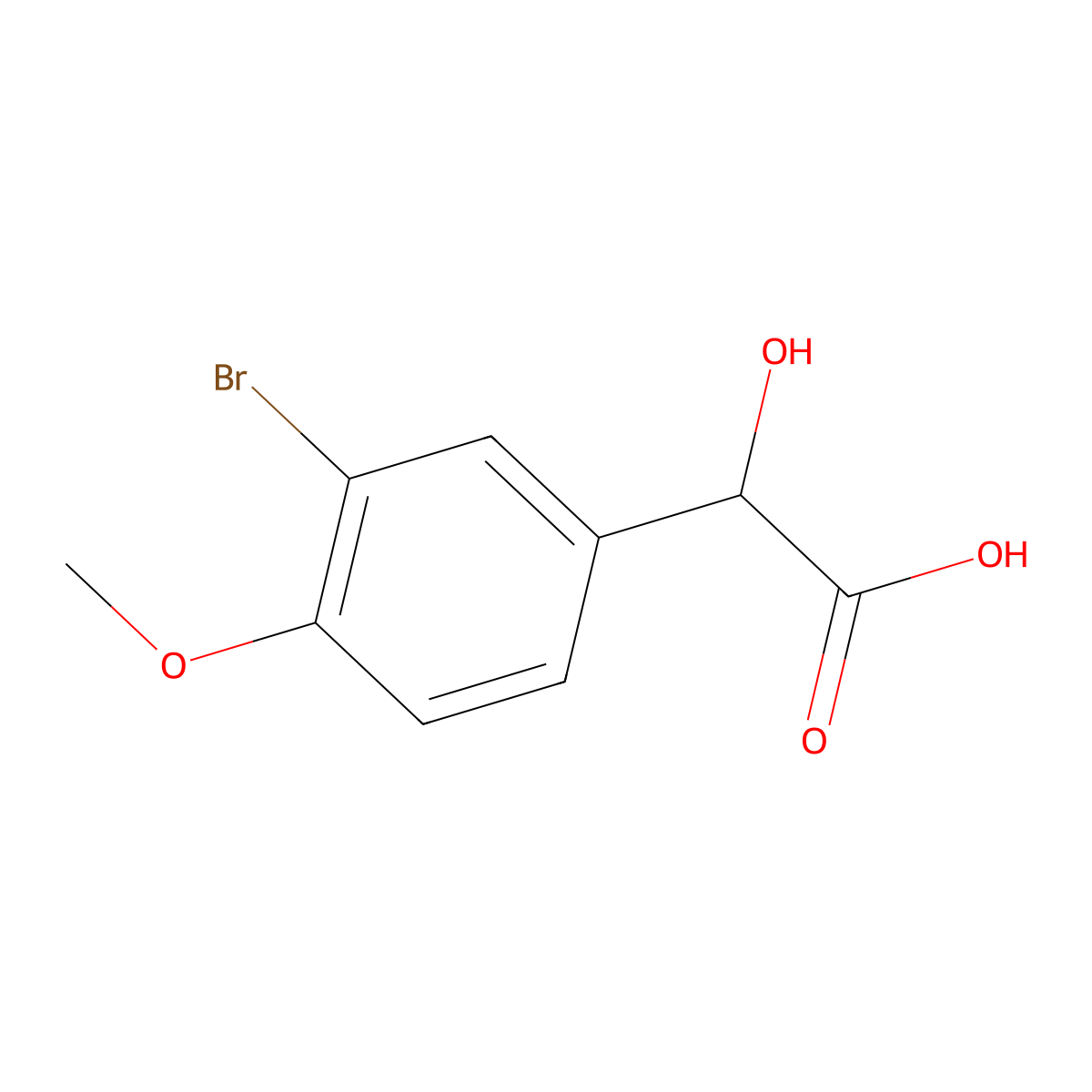 2-(3-Bromo-4-methoxyphenyl)-2-hydroxyacetic acid molecular structure, CAS 1226125-24-1