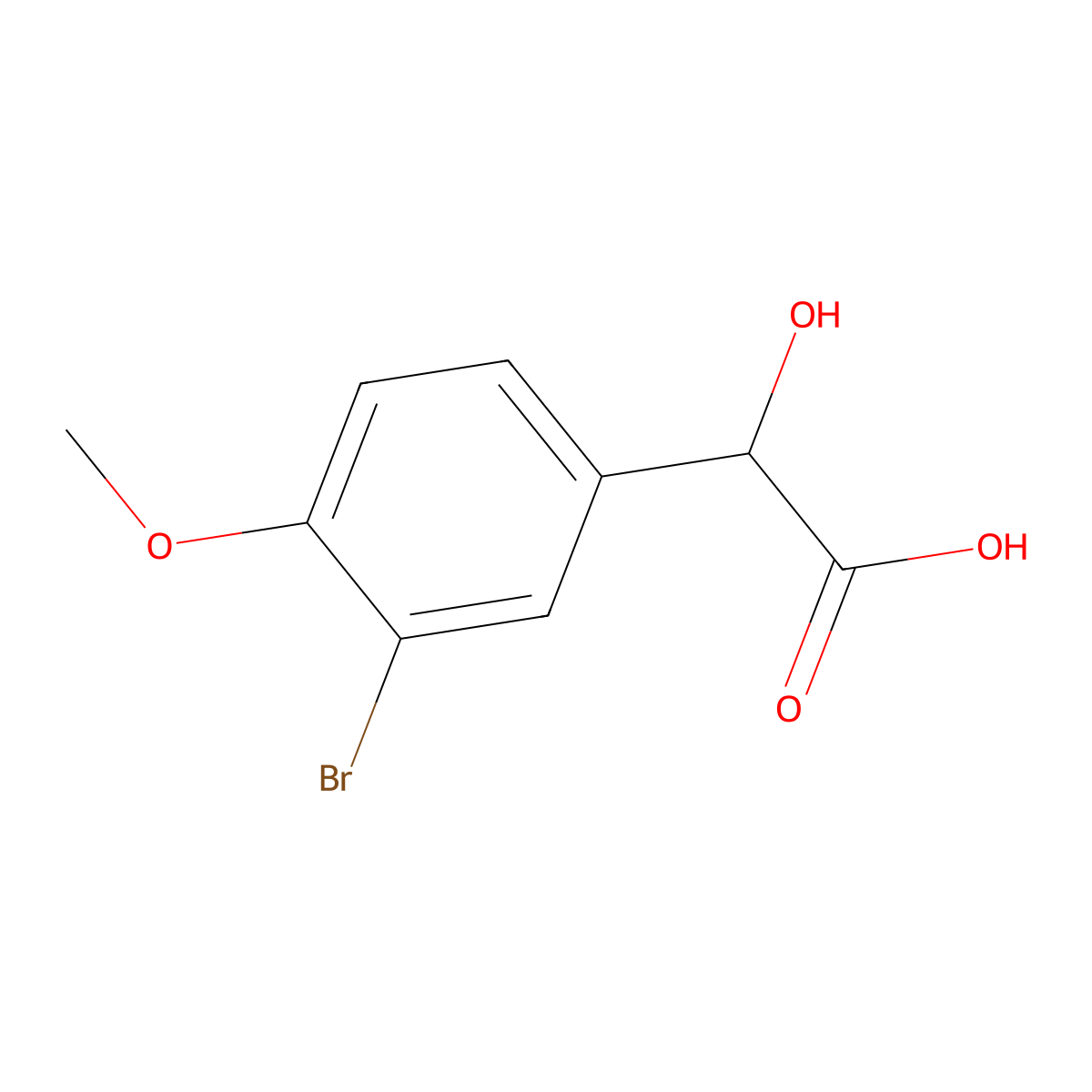 2-(3-Bromo-4-methoxyphenyl)-2-hydroxyacetic acid molecular structure, CAS 1226125-24-1