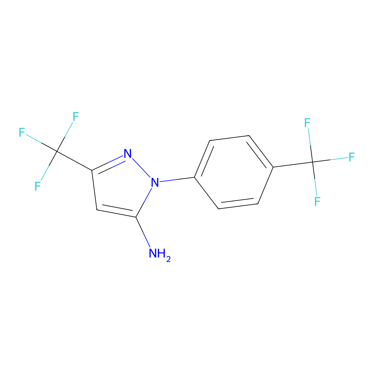 3-(Trifluoromethyl)-1-(4-(trifluoromethyl)phenyl)-1H-pyrazol-5-amine molecular structure, CAS 1226138-26-6