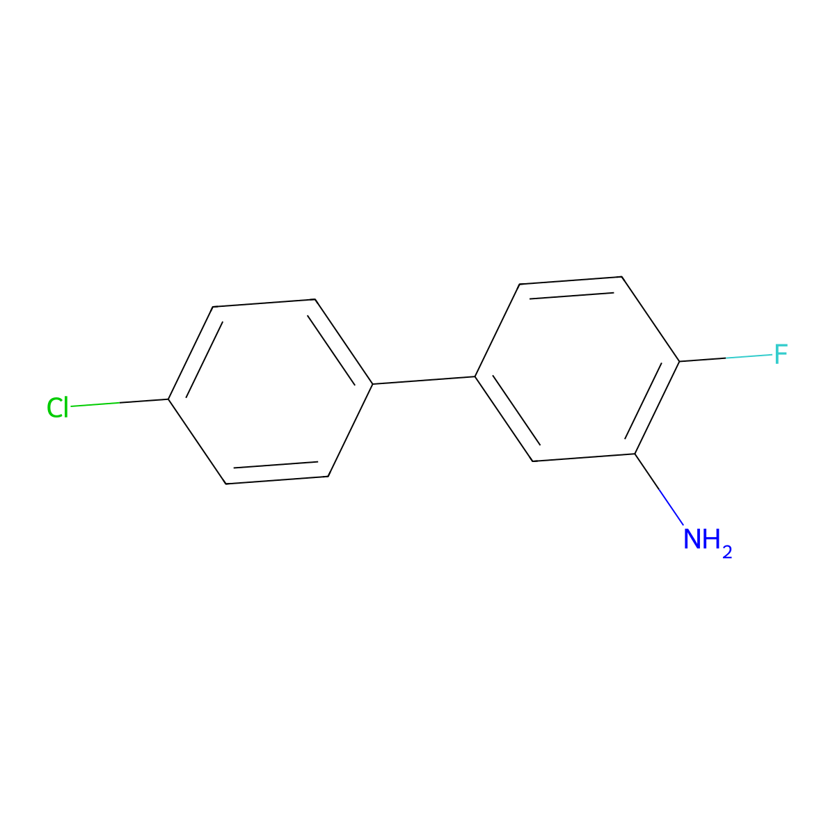 4'-Chloro-4-fluorobiphenyl-3-amine molecular structure, CAS 1226144-94-0