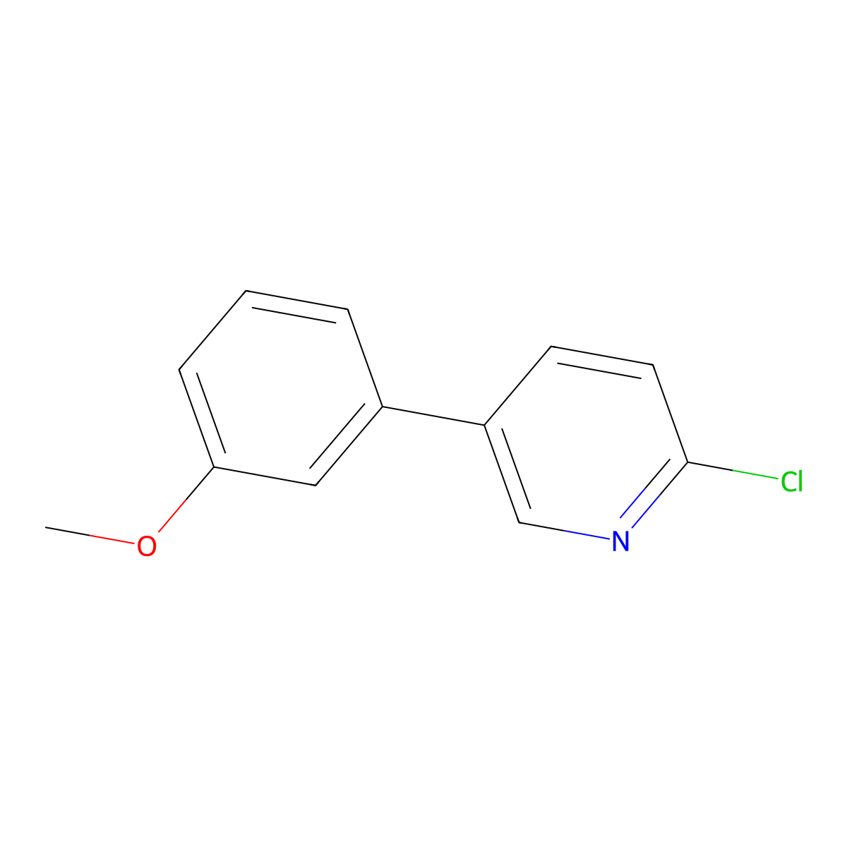 2-Chloro-5-(3-methoxyphenyl)pyridine molecular structure, CAS 1226147-04-1