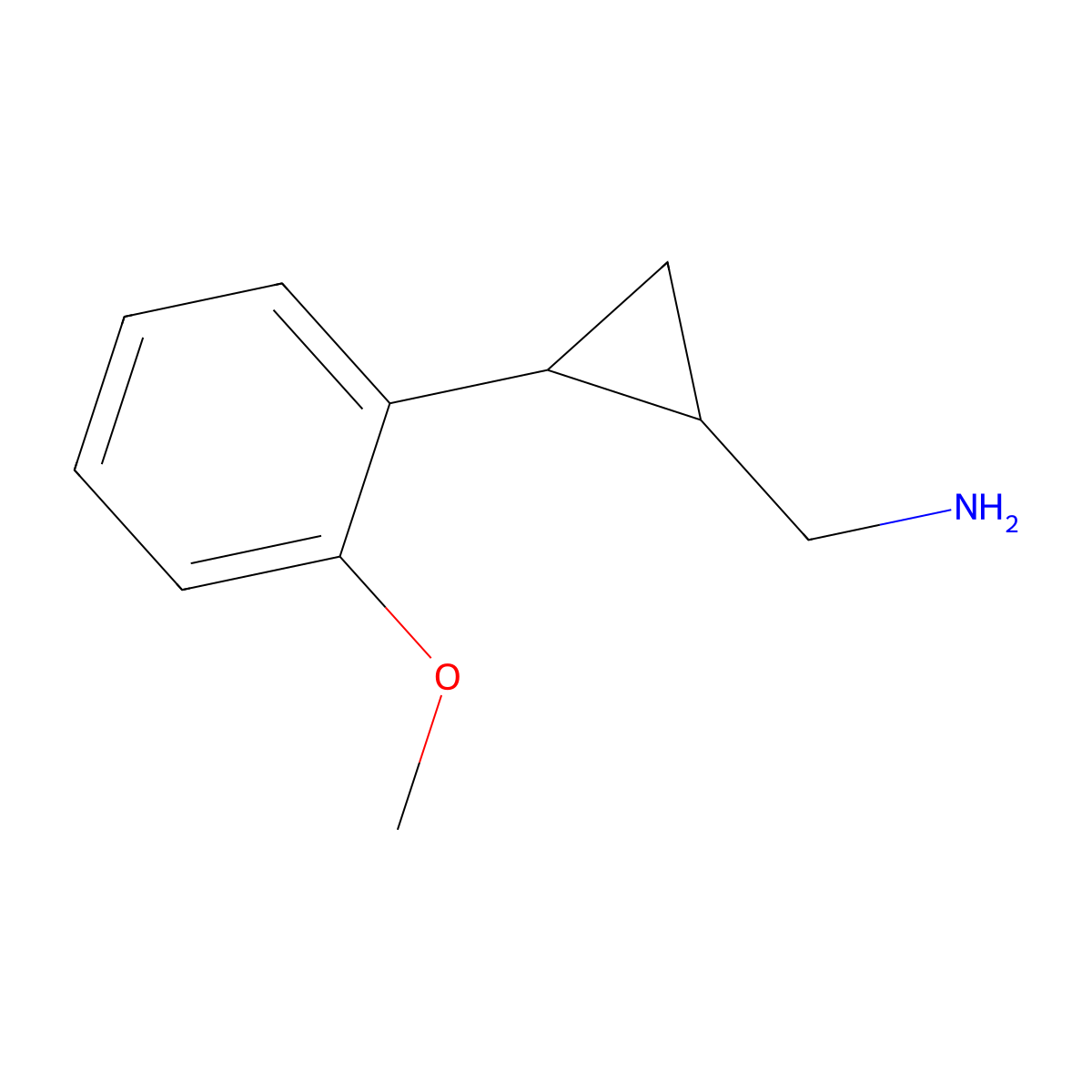 (2-(2-Methoxyphenyl)cyclopropyl)methanamine molecular structure, CAS 1226148-92-0
