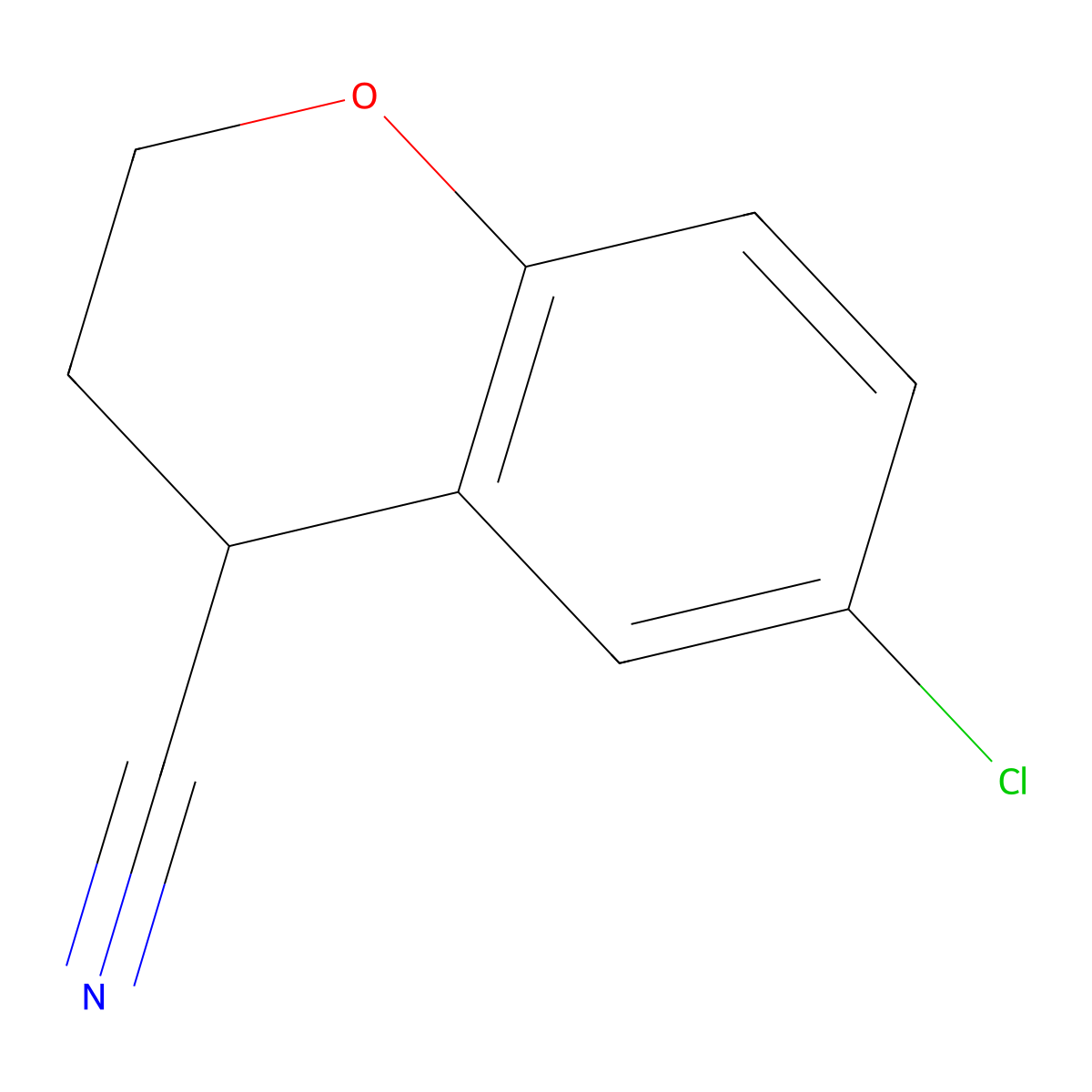6-chloro-3,4-dihydro-2H-1-benzopyran-4-carbonitrile molecular structure, CAS 1226148-94-2