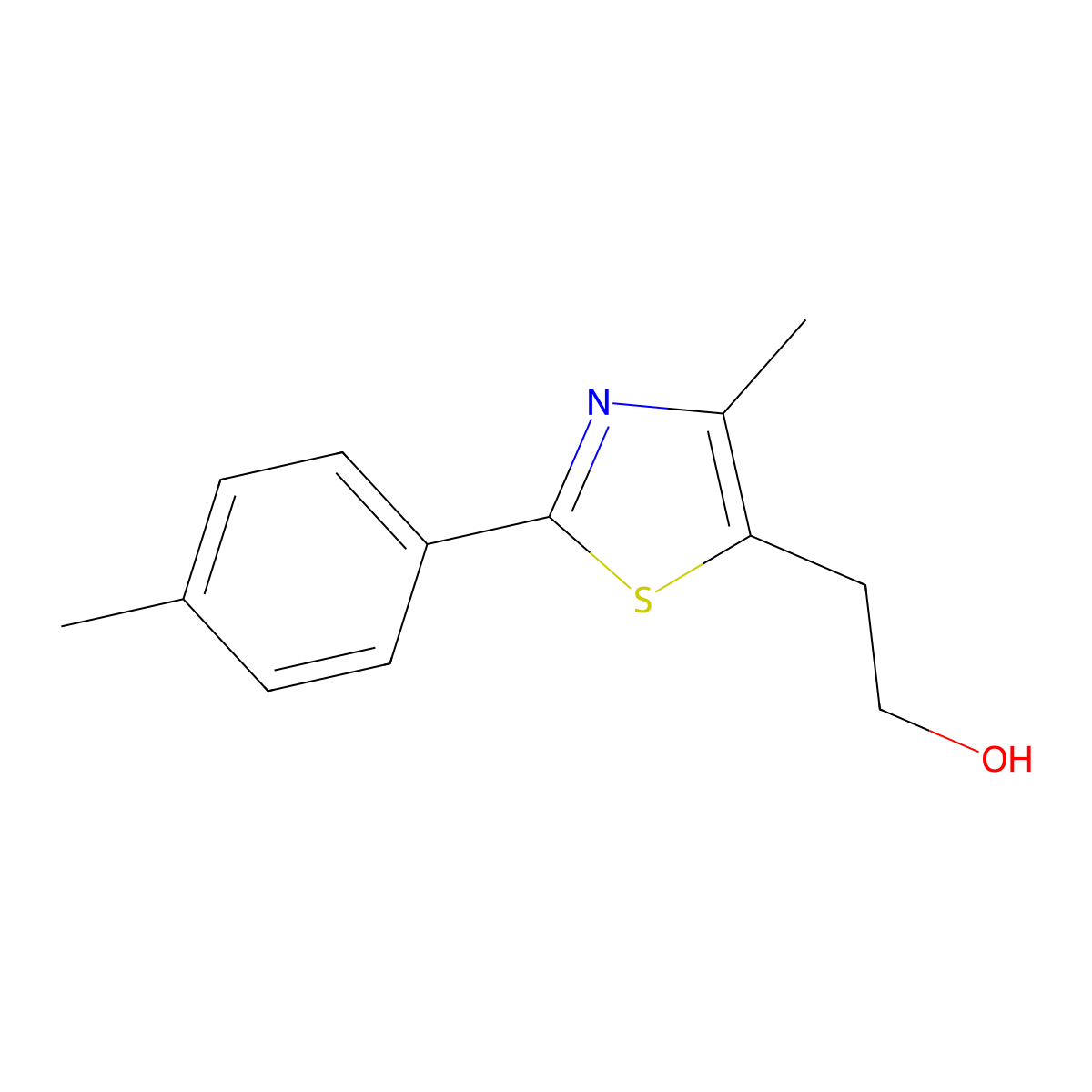 2-[4-Methyl-2-(4-methylphenyl)-1,3-thiazol-5-yl]ethan-1-ol molecular structure, CAS 1226153-74-7