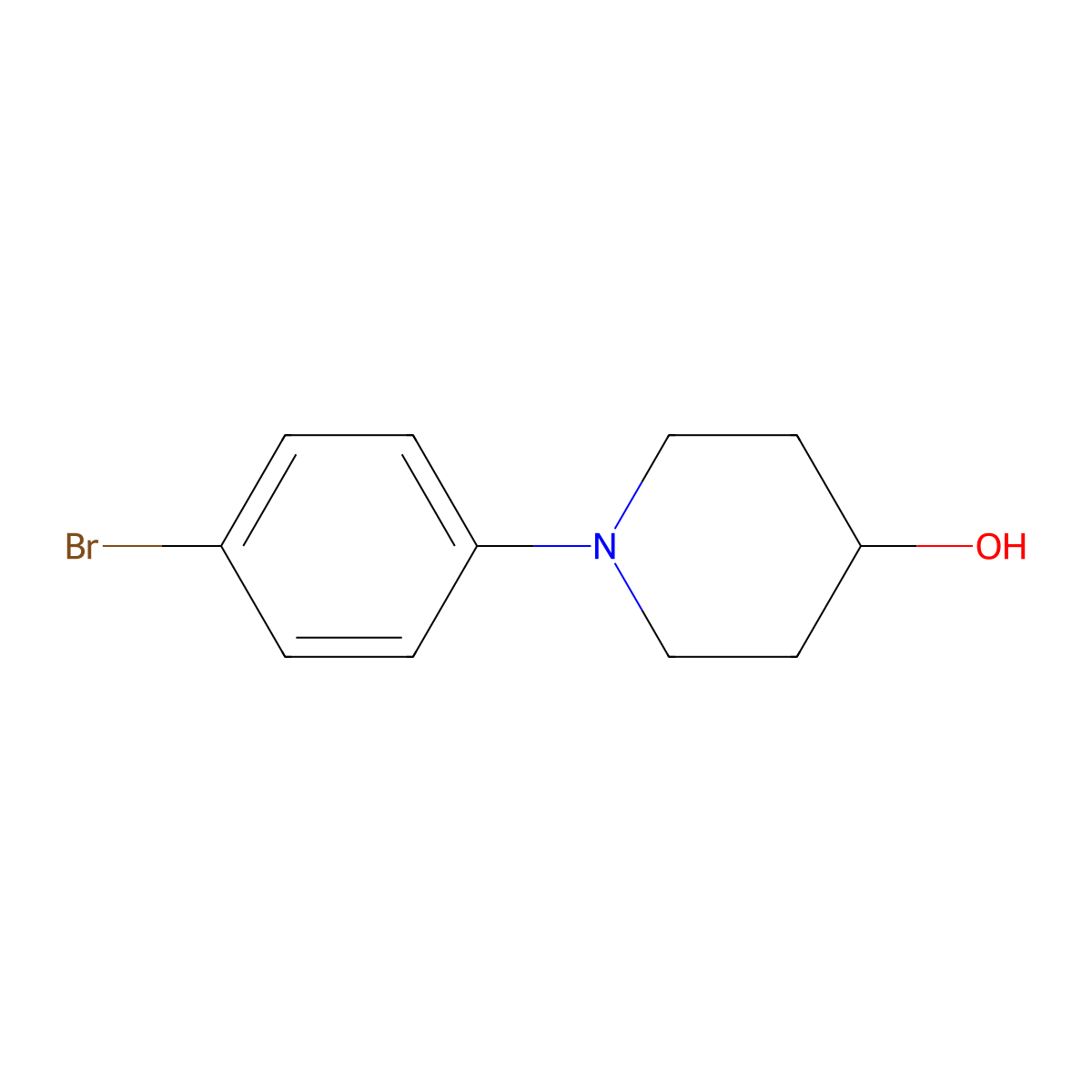 1-(4-Bromophenyl)piperidin-4-ol molecular structure, CAS 1226154-84-2