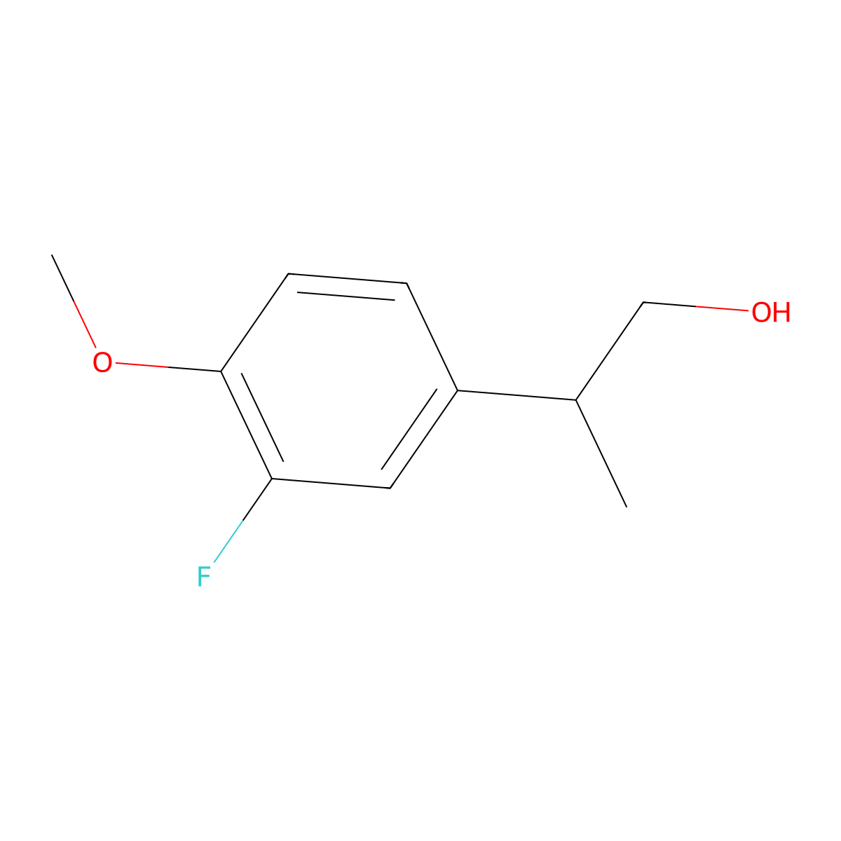 2-(3-Fluoro-4-methoxyphenyl)propan-1-ol molecular structure, CAS 1226156-19-9