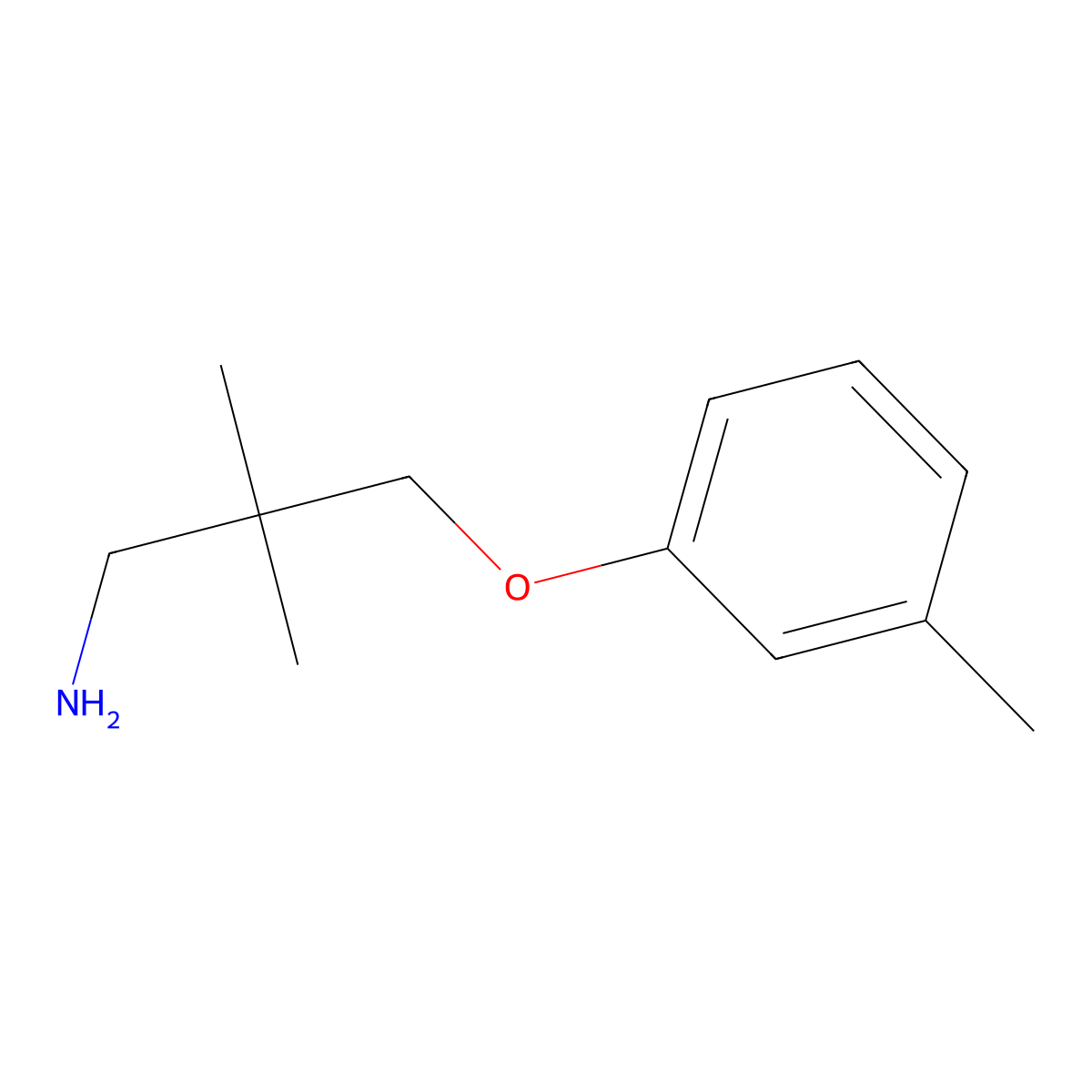 2,2-Dimethyl-3-(3-methylphenoxy)propan-1-amine molecular structure, CAS 1226157-47-6