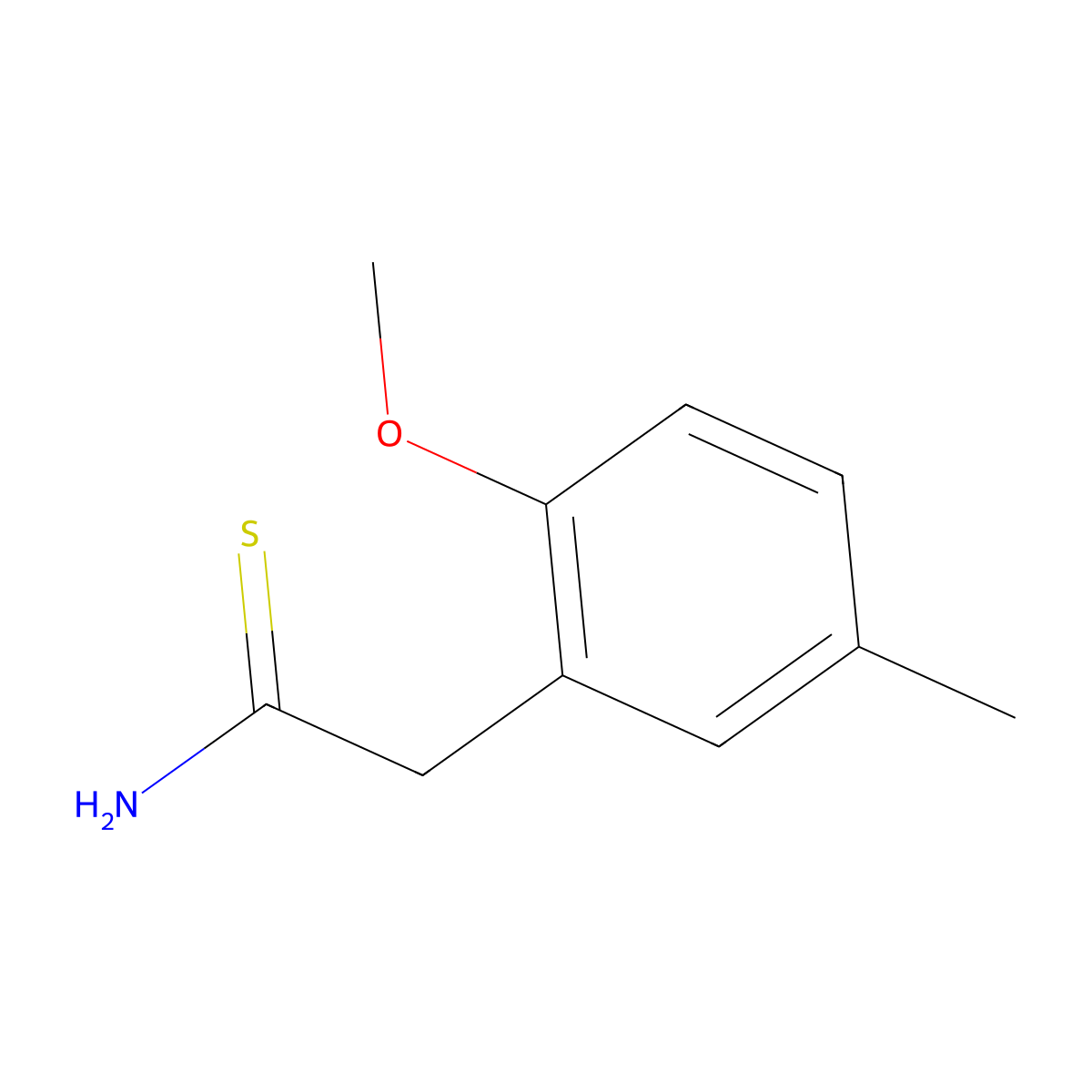 2-(2-Methoxy-5-methylphenyl)ethanethioamide molecular structure, CAS 1226158-87-7