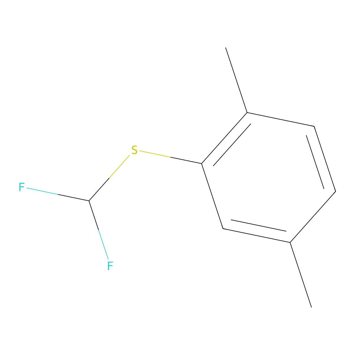 2-[(Difluoromethyl)sulfanyl]-1,4-dimethylbenzene molecular structure, CAS 1226159-24-5